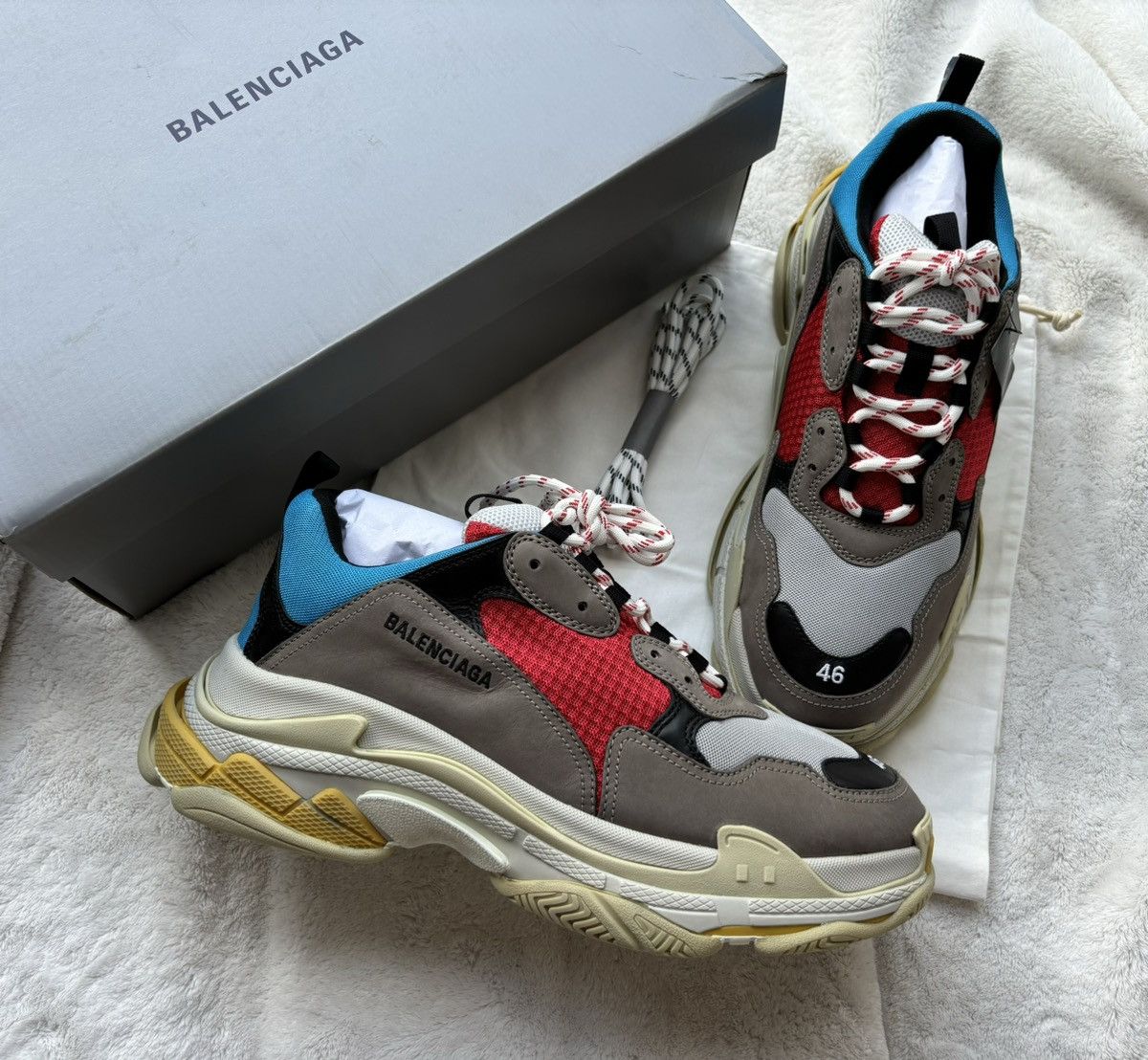Balenciaga Shoes Red And Blue Balenciaga Track LED Light Up