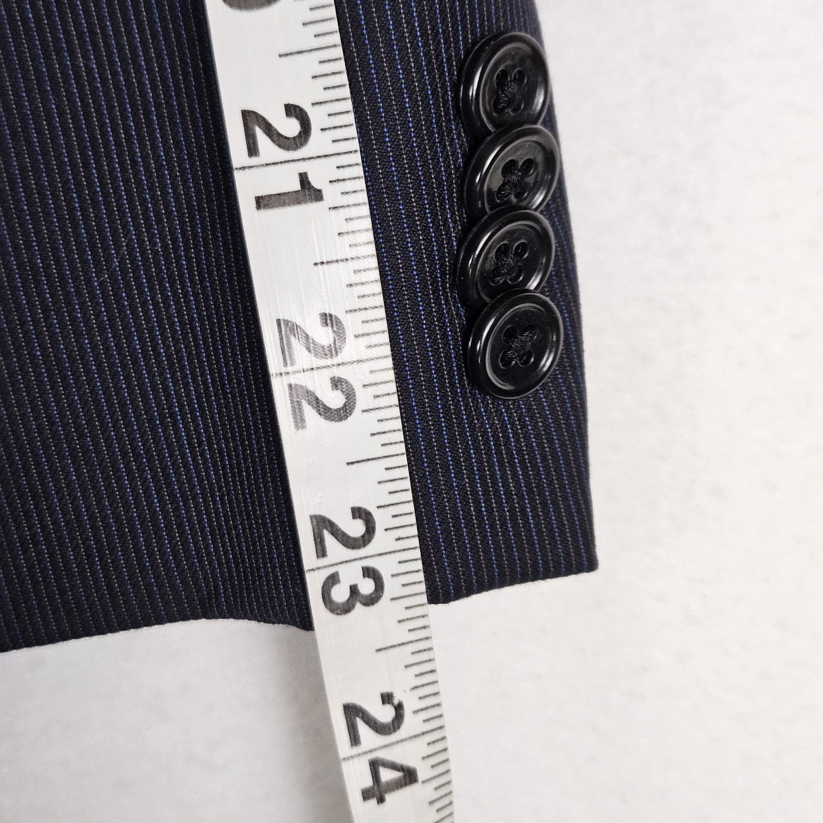 Michael Kors Michael Kors Madison Suit Peak Lapel Micro Stripe Black Set Size 38S - 13 Thumbnail