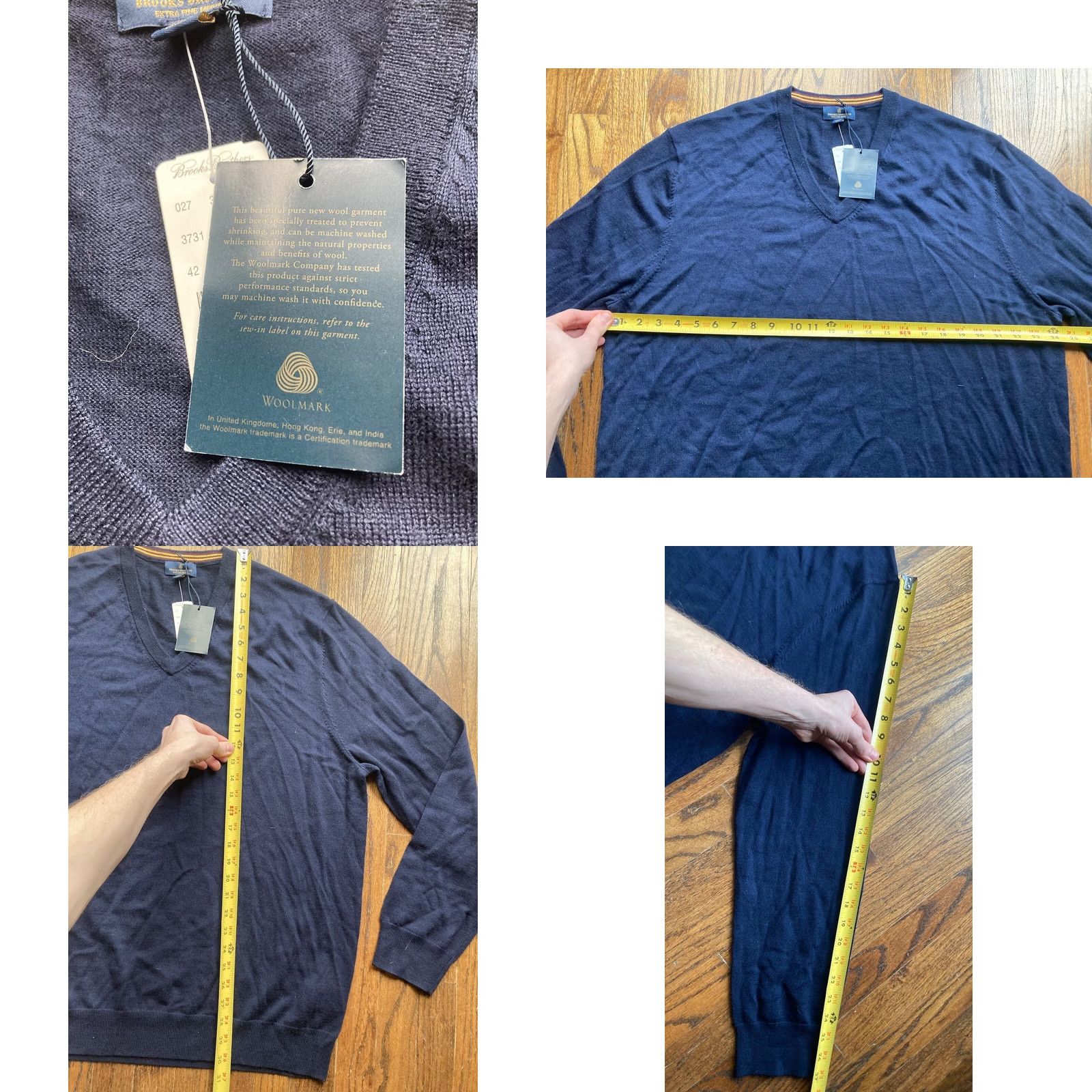 Brooks Brothers NWT Brooks Brothers Mens Sweater V-Neck Navy Blue 2XL Merino Wool Lightweight Pullover Knit Casual Business Color: Blue Size US XXL / EU 58 / 5 - 8 Thumbnail