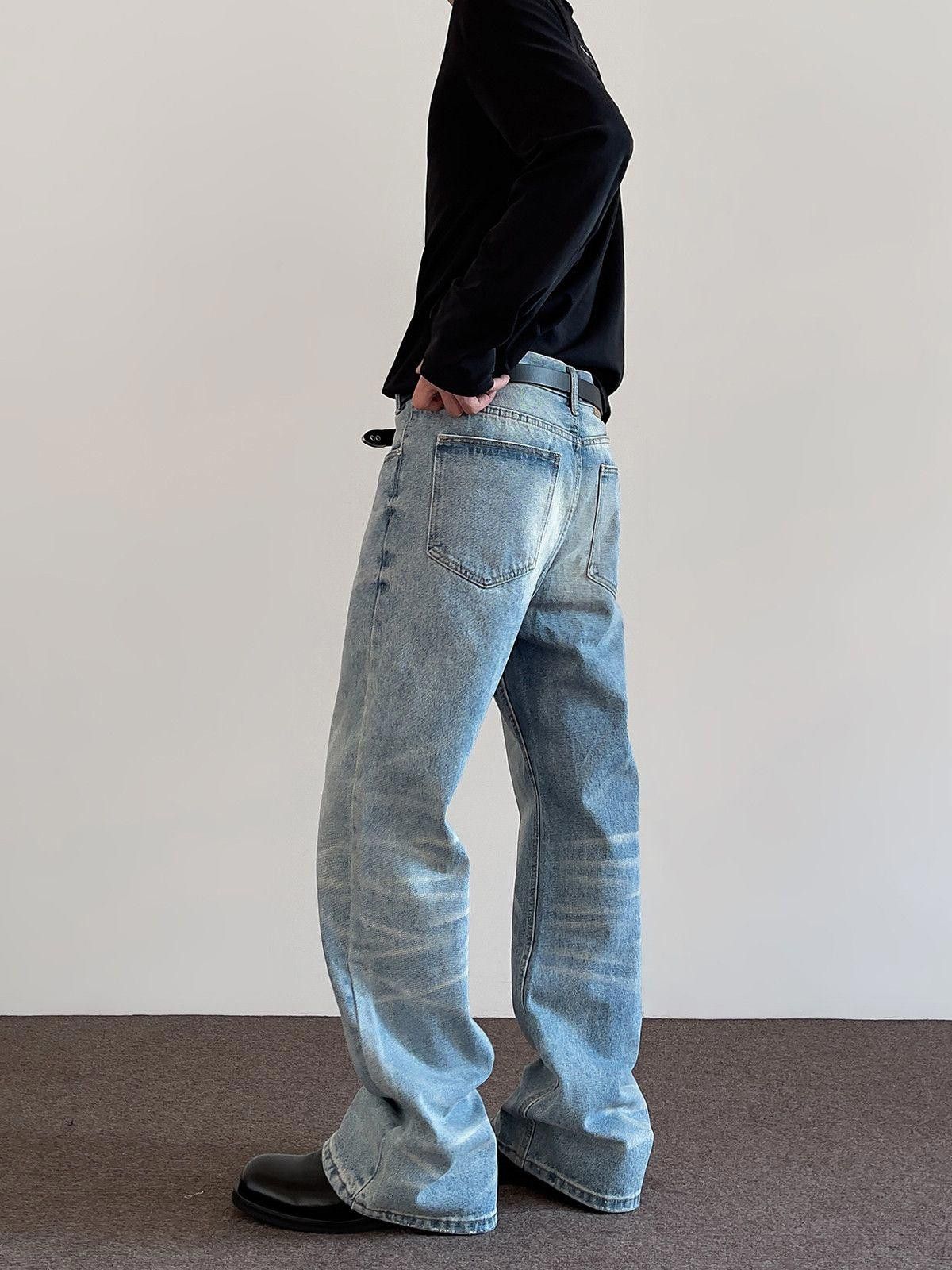 Blue Stacked Flare Jeans