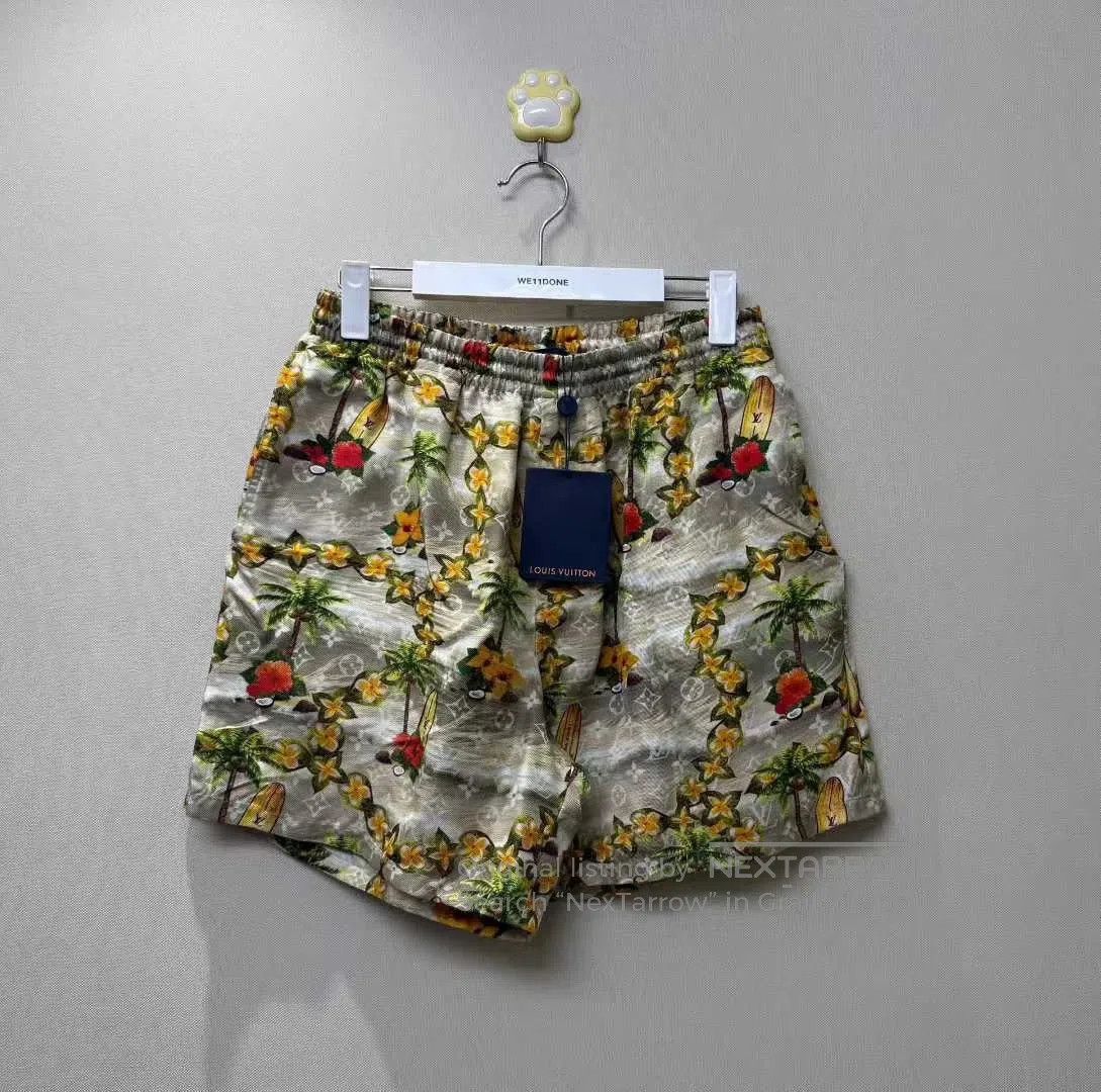 Louis Vuitton Louis Vuitton Floral Palm Tree Print Full Logo Short Pants Size US 34 / EU 50 - 3 Thumbnail