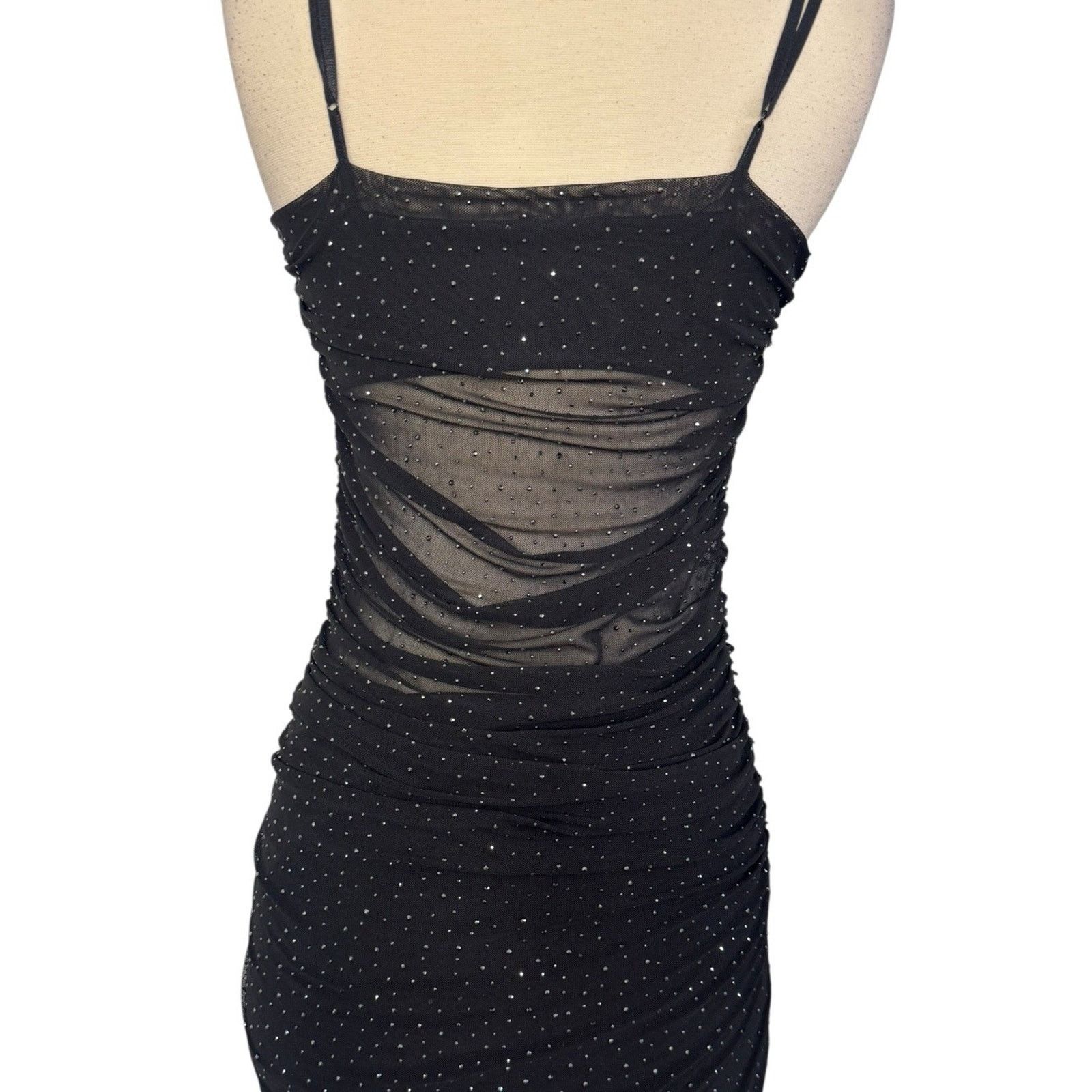 Anthropologie AFRM Jennan Rhinestone Illusion Maxi Dress Black Size M Size M / US 6-8 / IT 42-44 - 9 Thumbnail