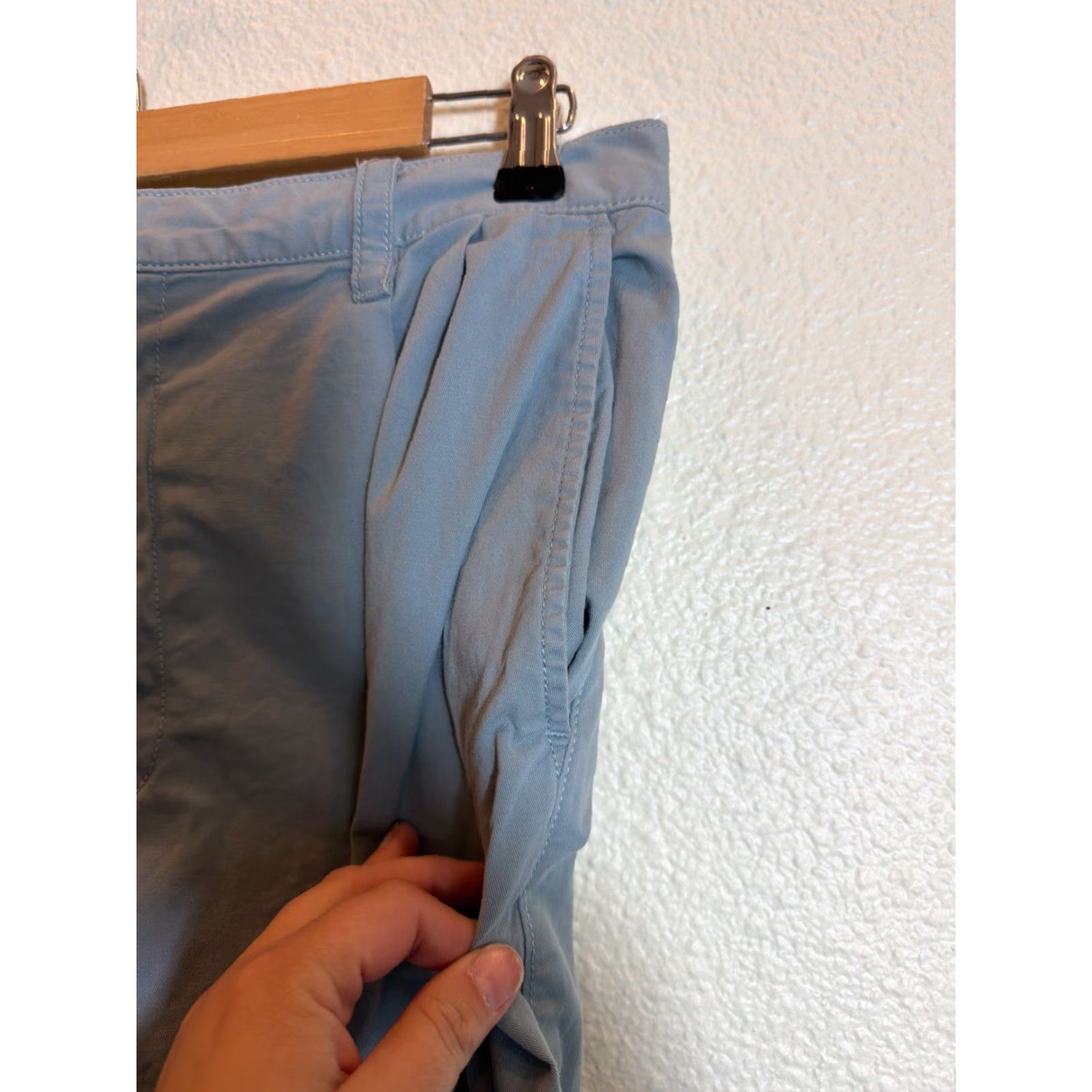 Gap Gap Pants Womens 14 Downtown Beige Chino High Rise Tapered Cotton Blue 32x28 Size 36" / US 14 / IT 50 - 6 Thumbnail