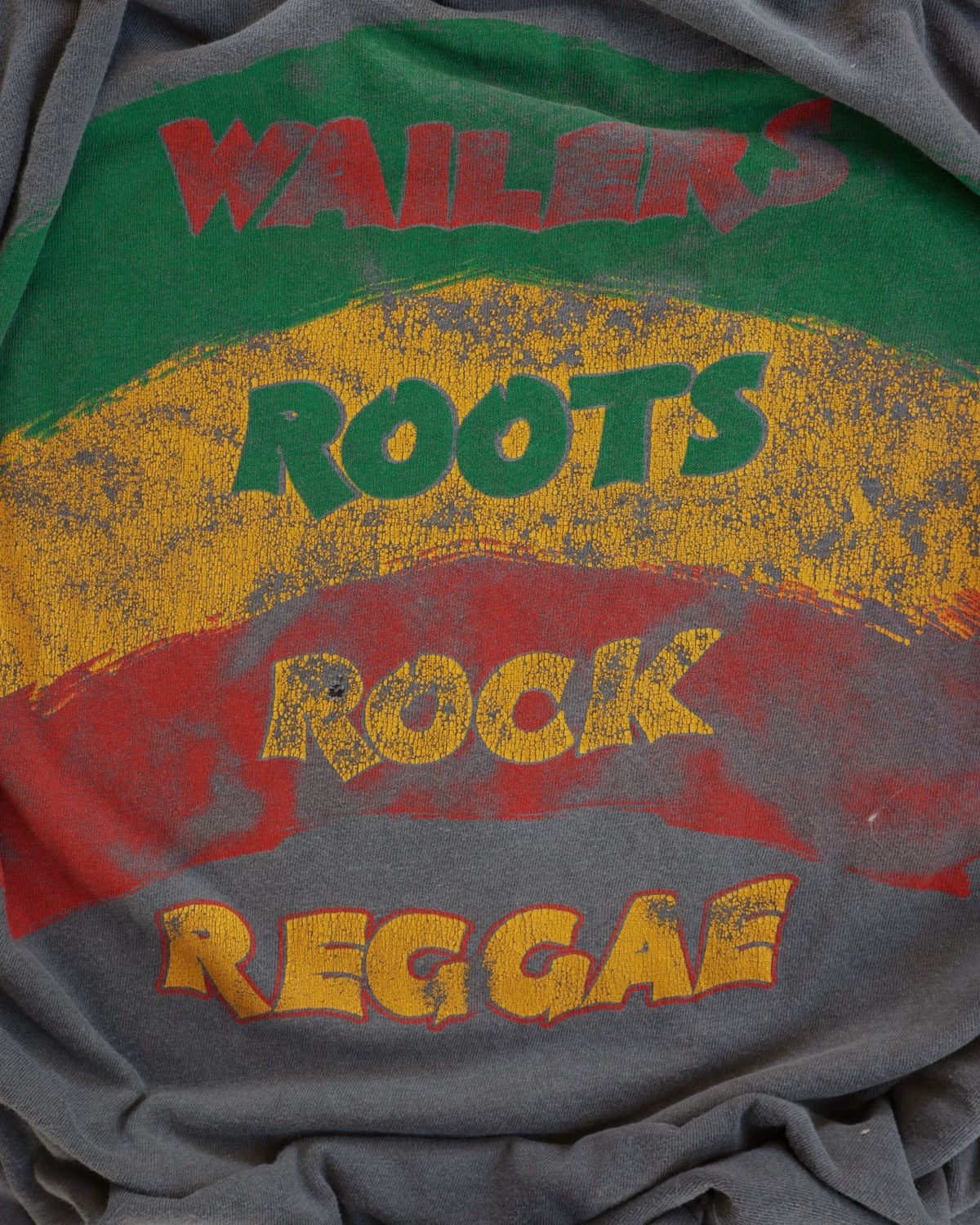 Rap Tees Vintage 80s The Wailers One Love Jamaica USA Faded Black Tee Size US XL / EU 56 / 4 - 9 Thumbnail