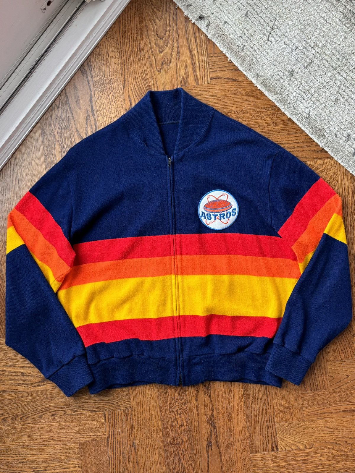 Starter × Vintage 1970s Houston Astros Rainbow Dugout Jacket Vintage Sweater Size US XL / EU 56 / 4 - 18 Thumbnail