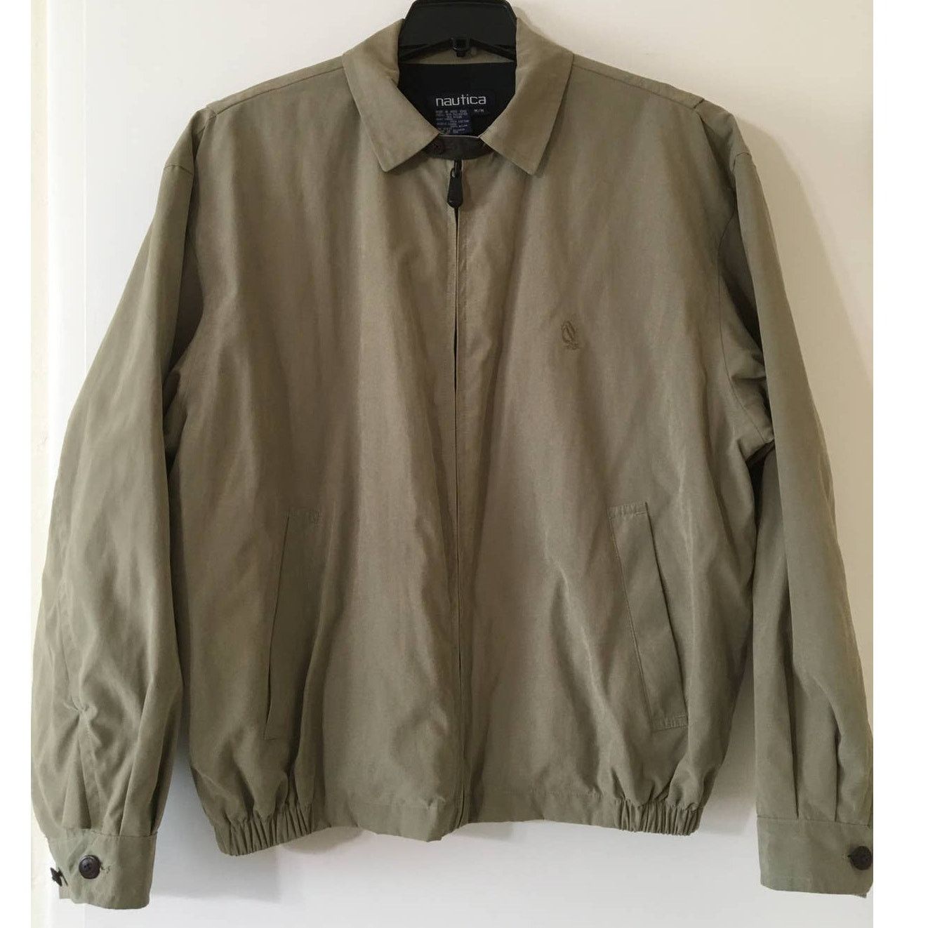 Nautica Nautica Medium Khaki Colored Lined Windbreaker Jacket Size US M / EU 48-50 / 2 - 2 Thumbnail