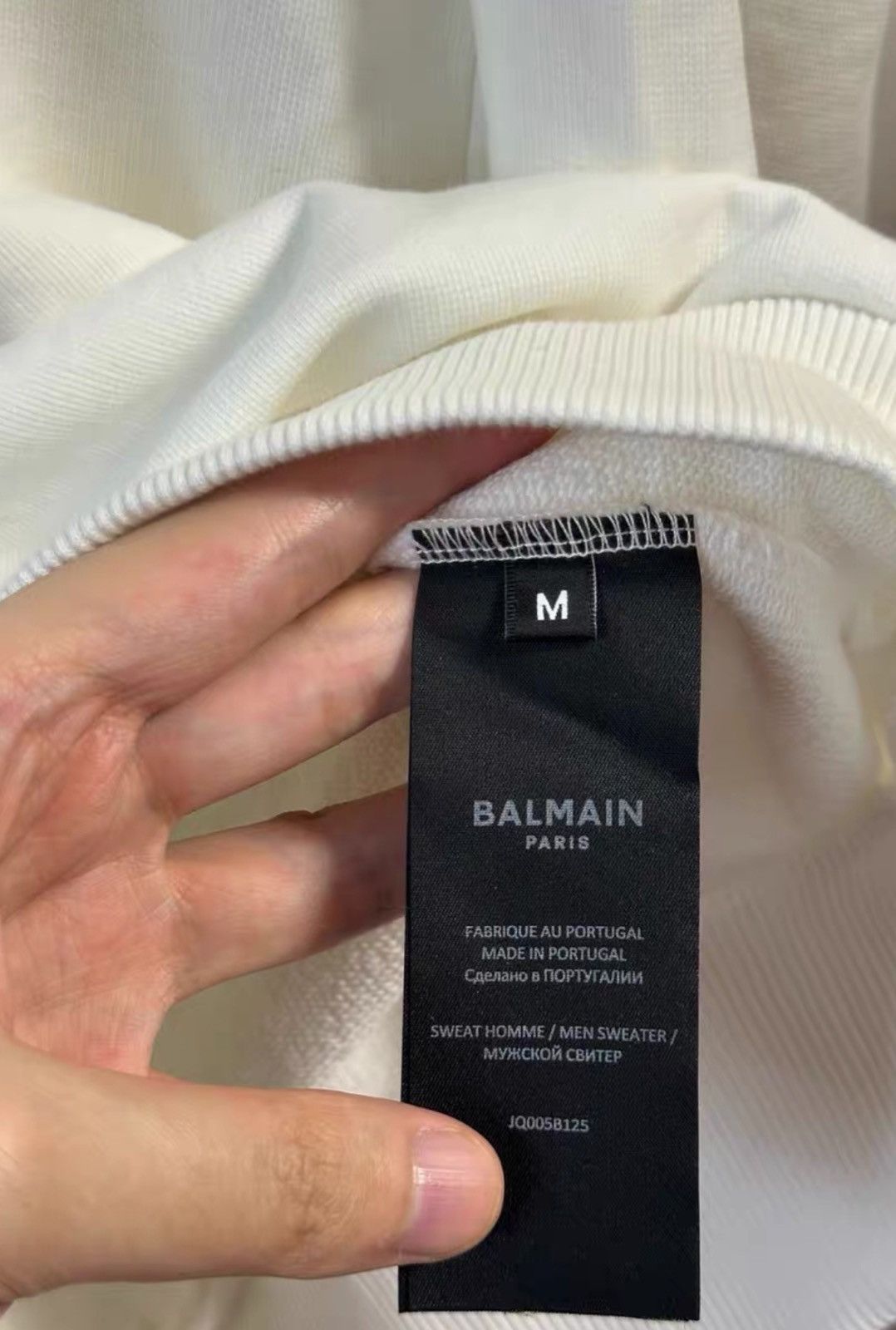 Balmain Balmain White Logo Sweatshirt Sz.M Size US M / EU 48-50 / 2 - 7 Thumbnail