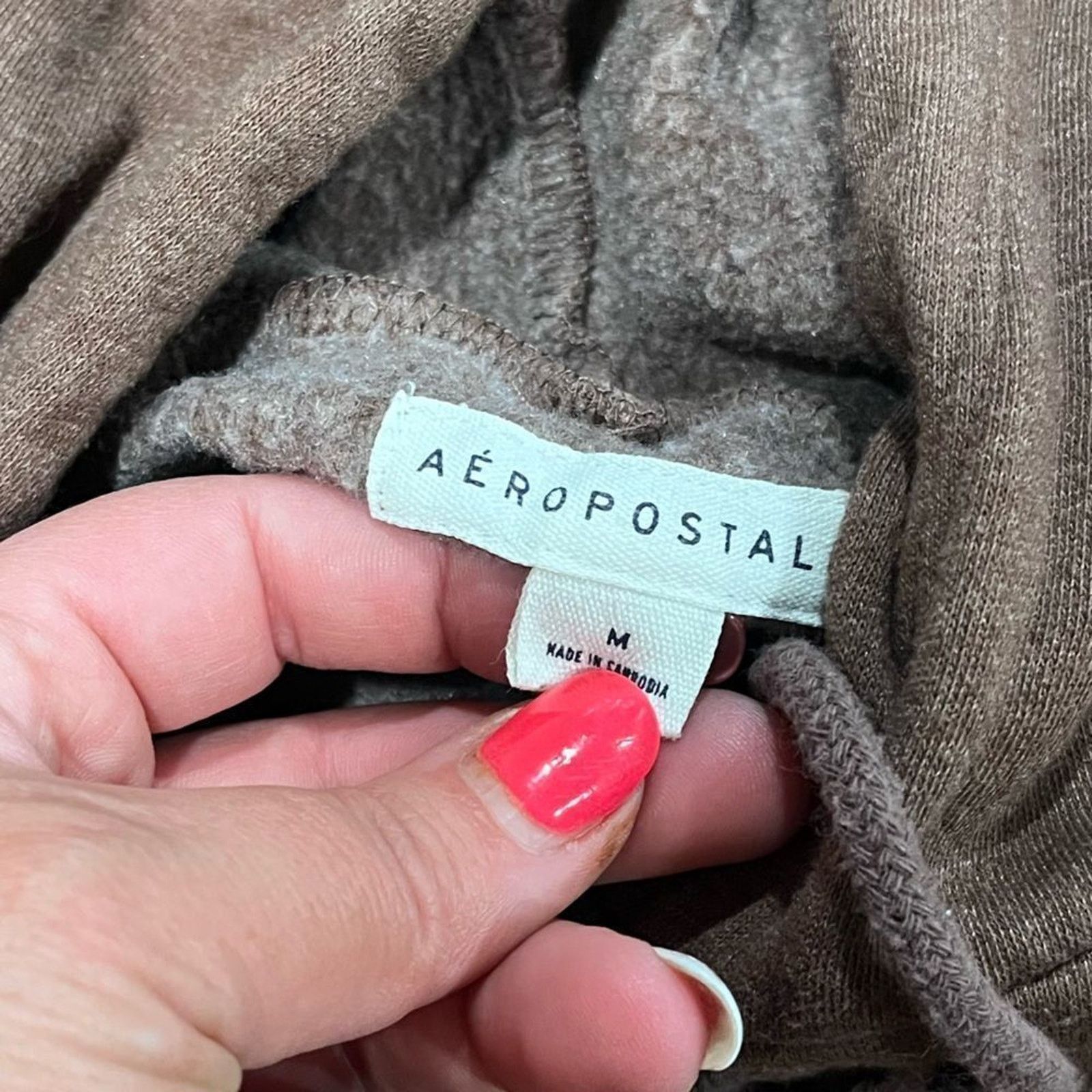 Aeropostale Aeropostale Chocolate Brown Pullover Graphic Hoodie Size M Size M / US 6-8 / IT 42-44 - 3 Thumbnail