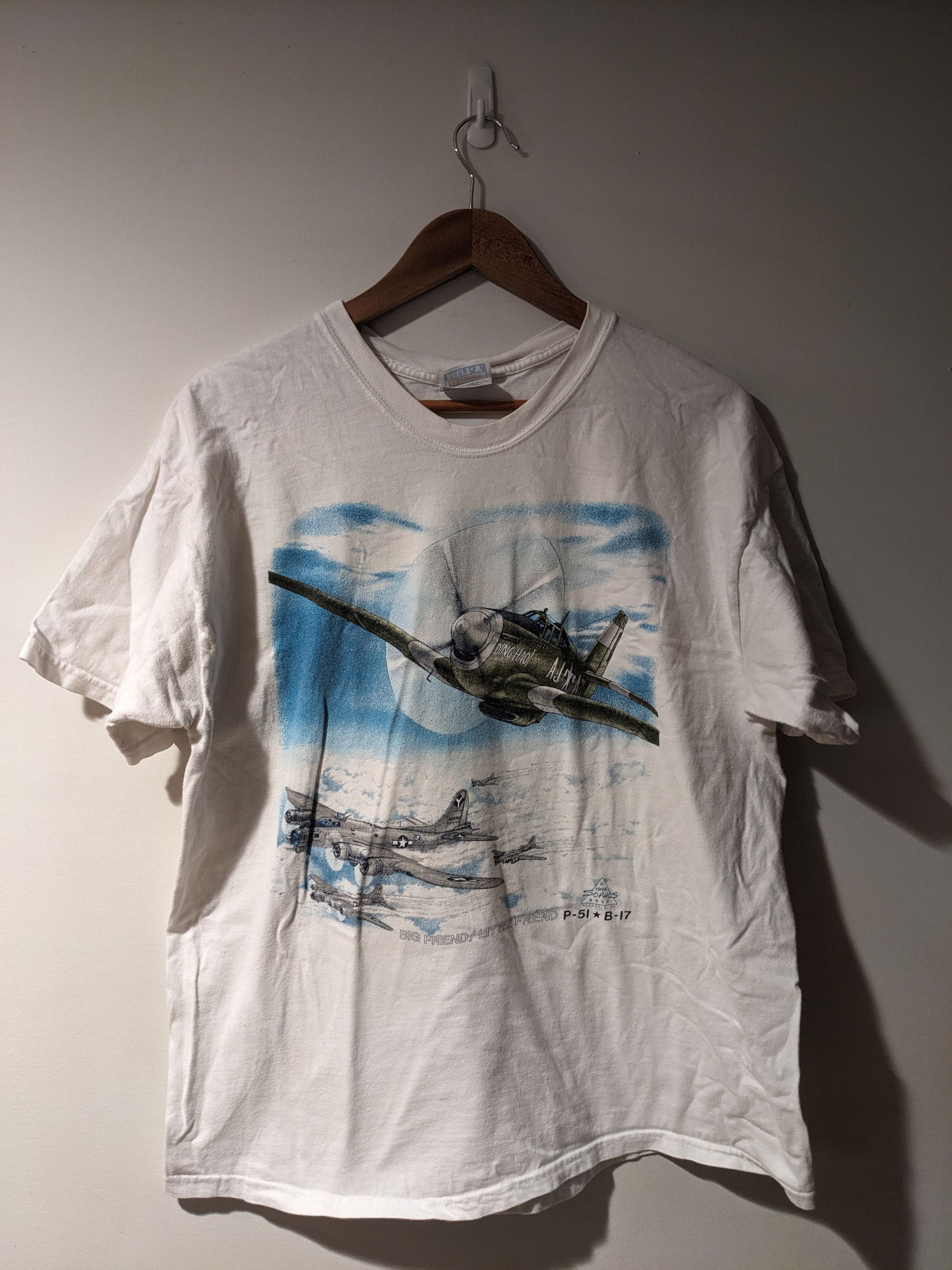 American Rag Vintage 1998 P-51 B-17 Airplanes Aircraft Airforce T-Shirt Size US L / EU 52-54 / 3 - 1 Thumbnail