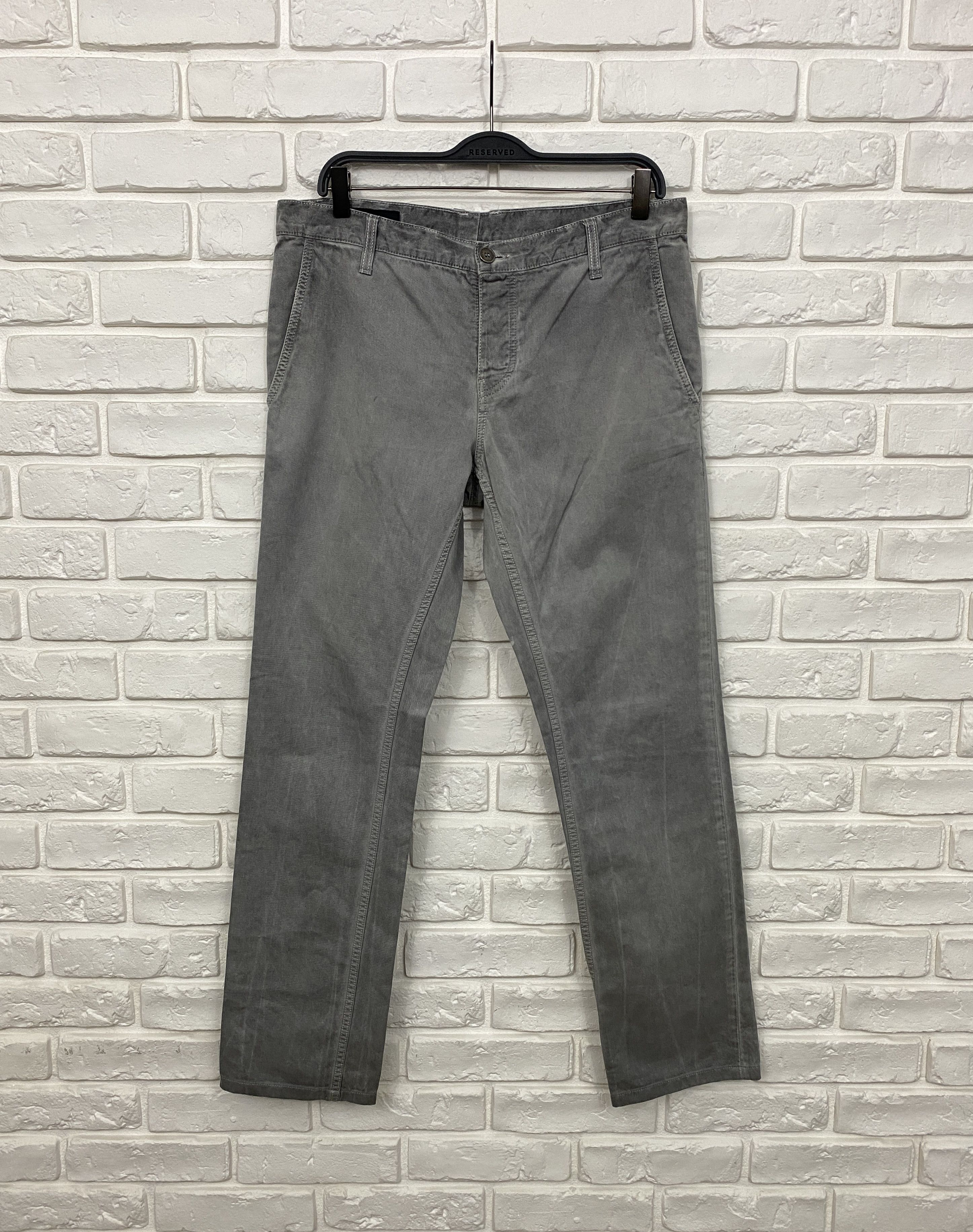 image of Gucci Cotton Chino Pants Skinny Trousers Small Logo Size 48 in Grey, Men's