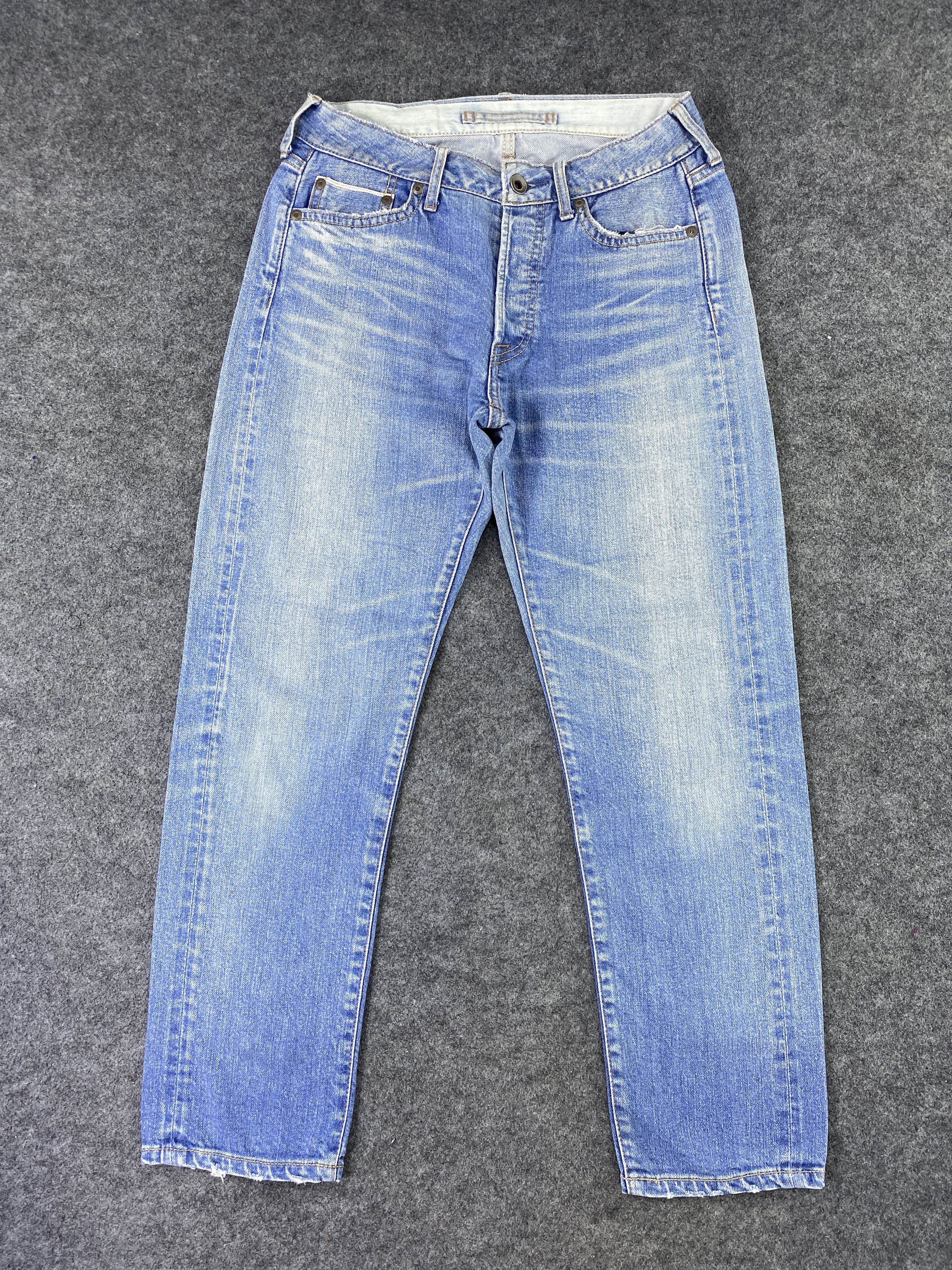 Japanese Brand GOA NIMES SELVEDGE BLUE WASH JEANS -J1132 Size US 28 / EU 44 - 1 Thumbnail