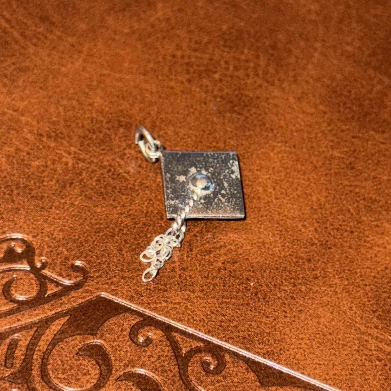 Designer Vintage Sterling Silver Graduation Cap Pendant/Charm Size ONE SIZE - 3 Thumbnail