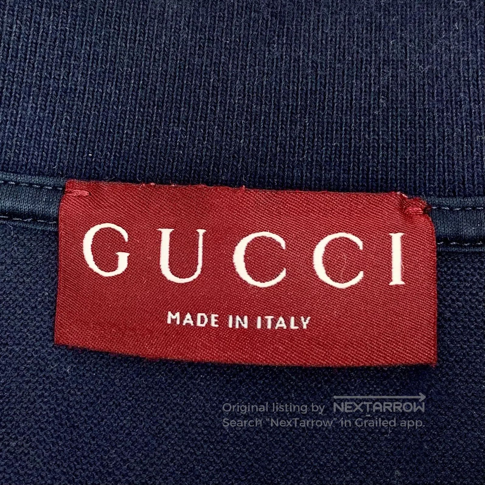 Gucci Guicci Navy Blue Logo Embroidered Cotton Collar Short Slee Size US M / EU 48-50 / 2 - 6 Thumbnail