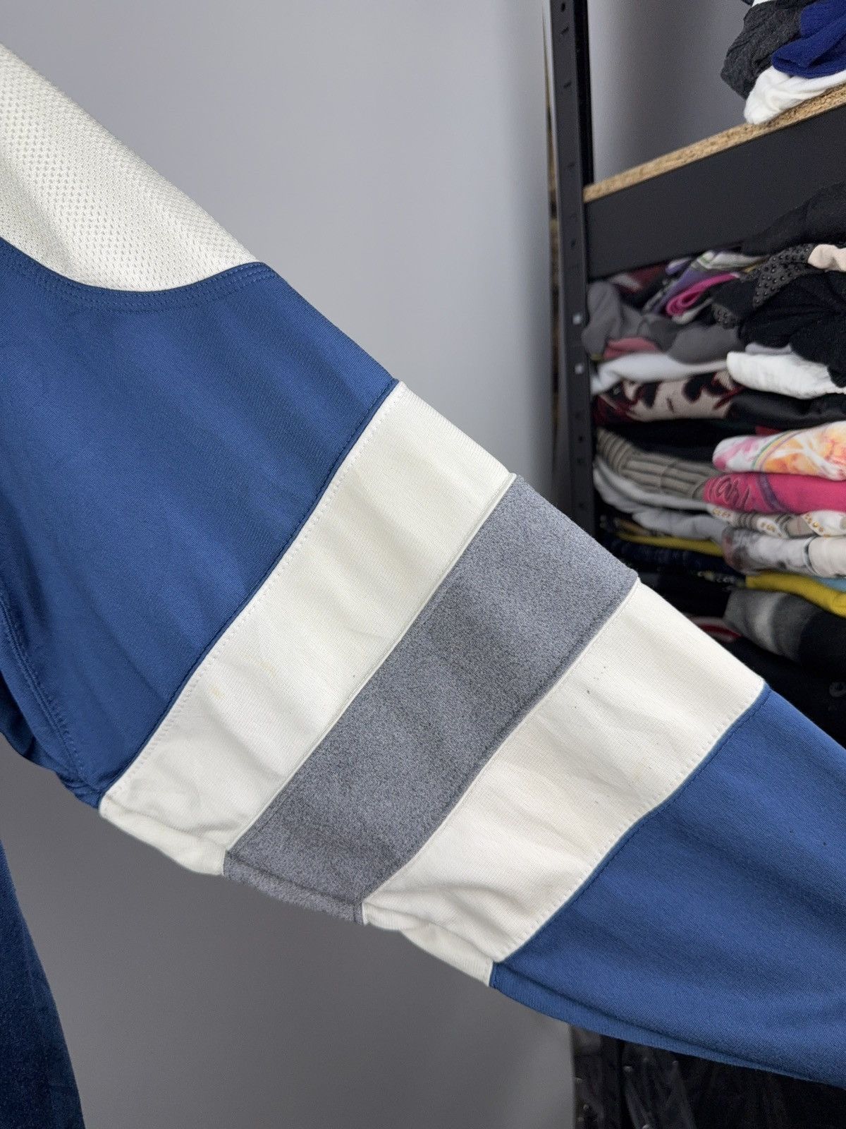 Nike × Vintage 90s Nike Varsity Style Track Jacket Blue White Retro Y2K Size US S / EU 44-46 / 1 - 7 Thumbnail