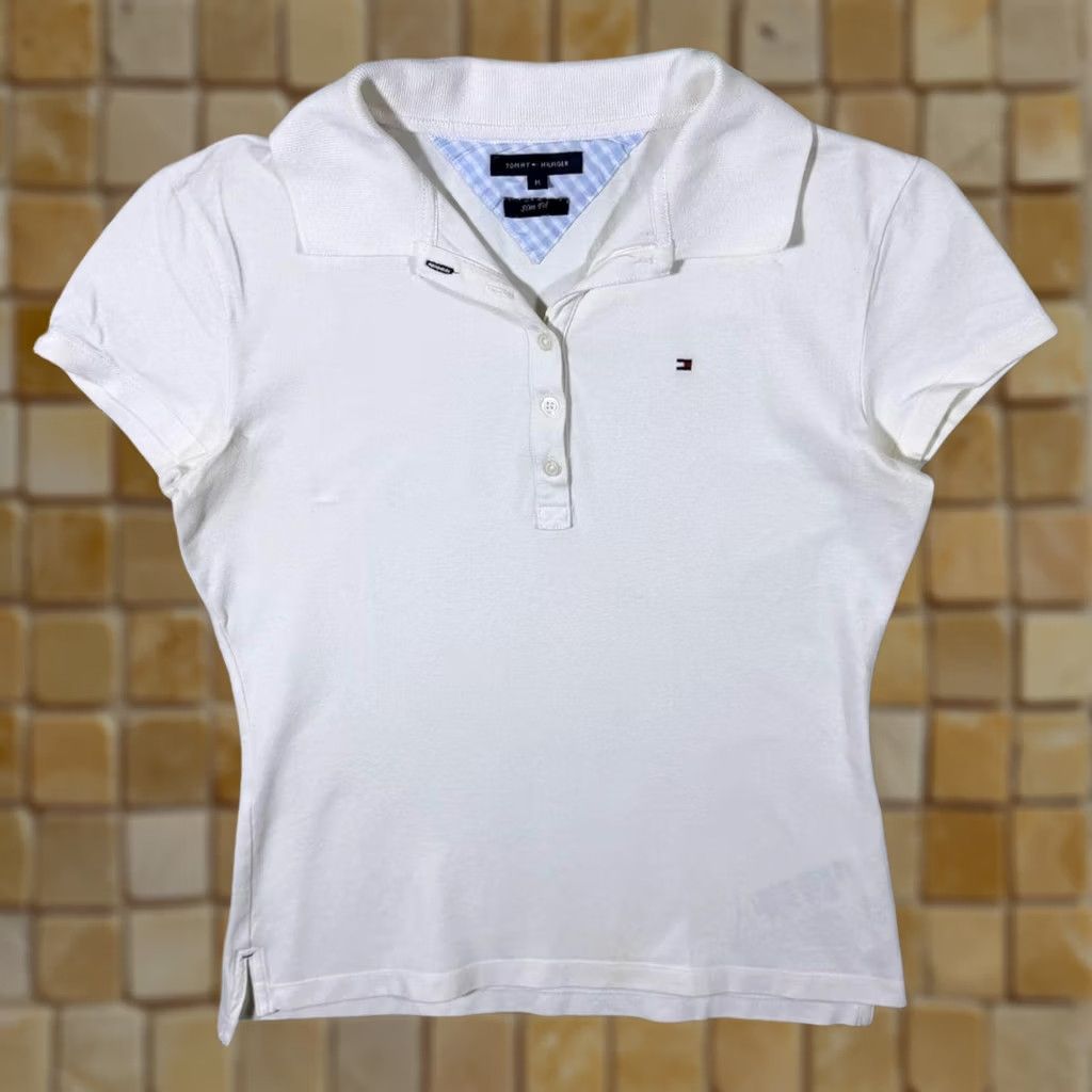 Tommy Hilfiger Tommy Hilfiger Slim Fit Classic White Mini Logo Polo Shirt Women's M White Polo Shirt Women Slim Fit Mini Logo Shirt Size M / US 6-8 / IT 42-44 - 1 Thumbnail