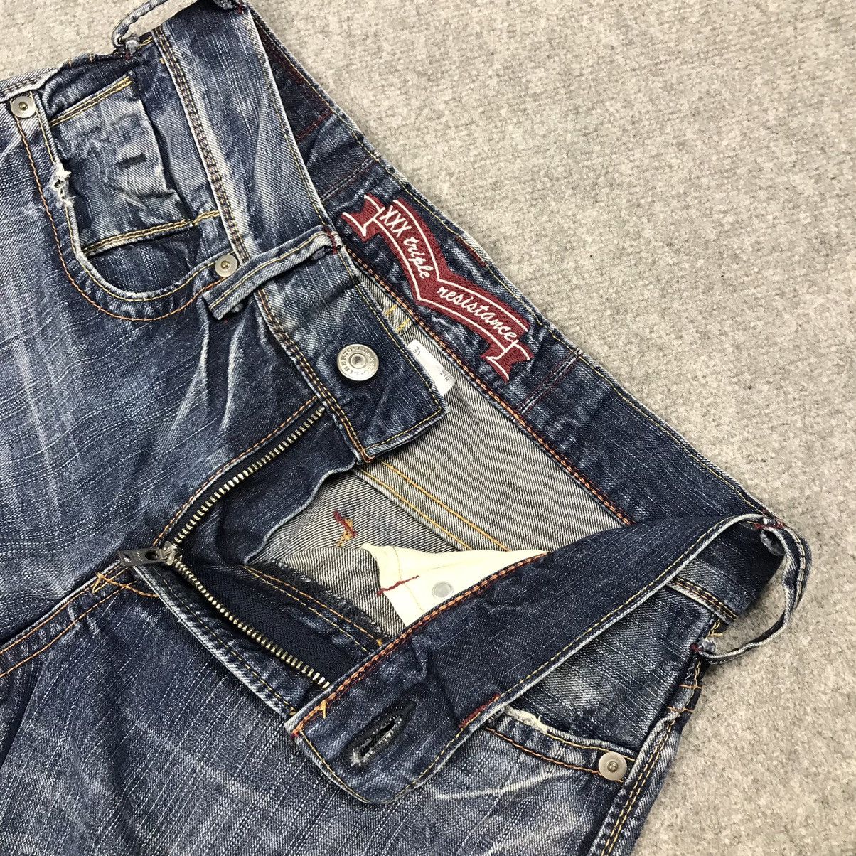 Beauty Beast × Japanese Brand FLARE LIBERTO XXX DENIM DESIGN ACID DISTRESSED BOOTCUT JEANS Size US 30 / EU 46 - 19 Thumbnail
