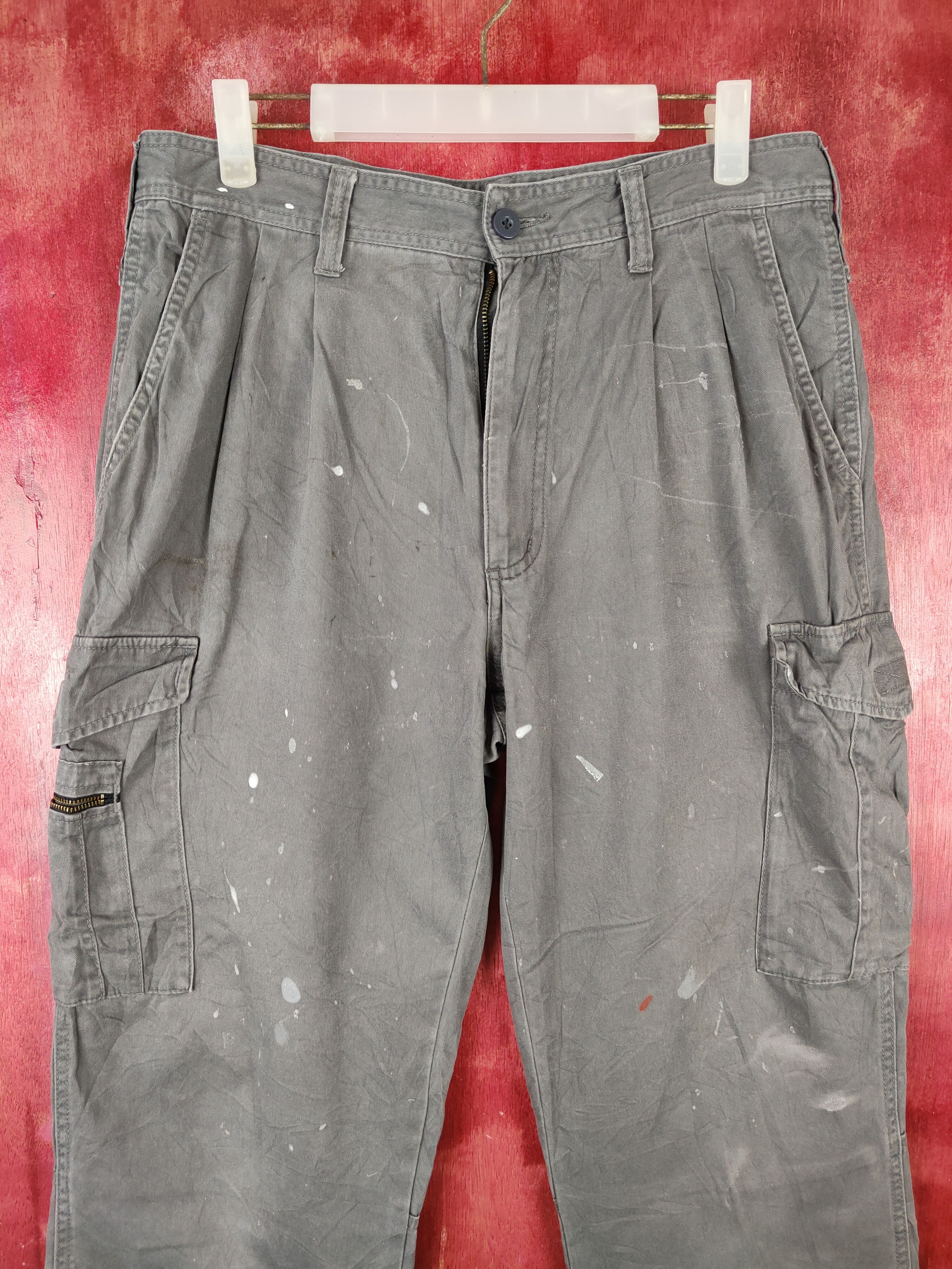 Japanese Brand n evolutions Dark Gray Multipocket Cargo Pants #S1281 Size US 33 - 2 Thumbnail