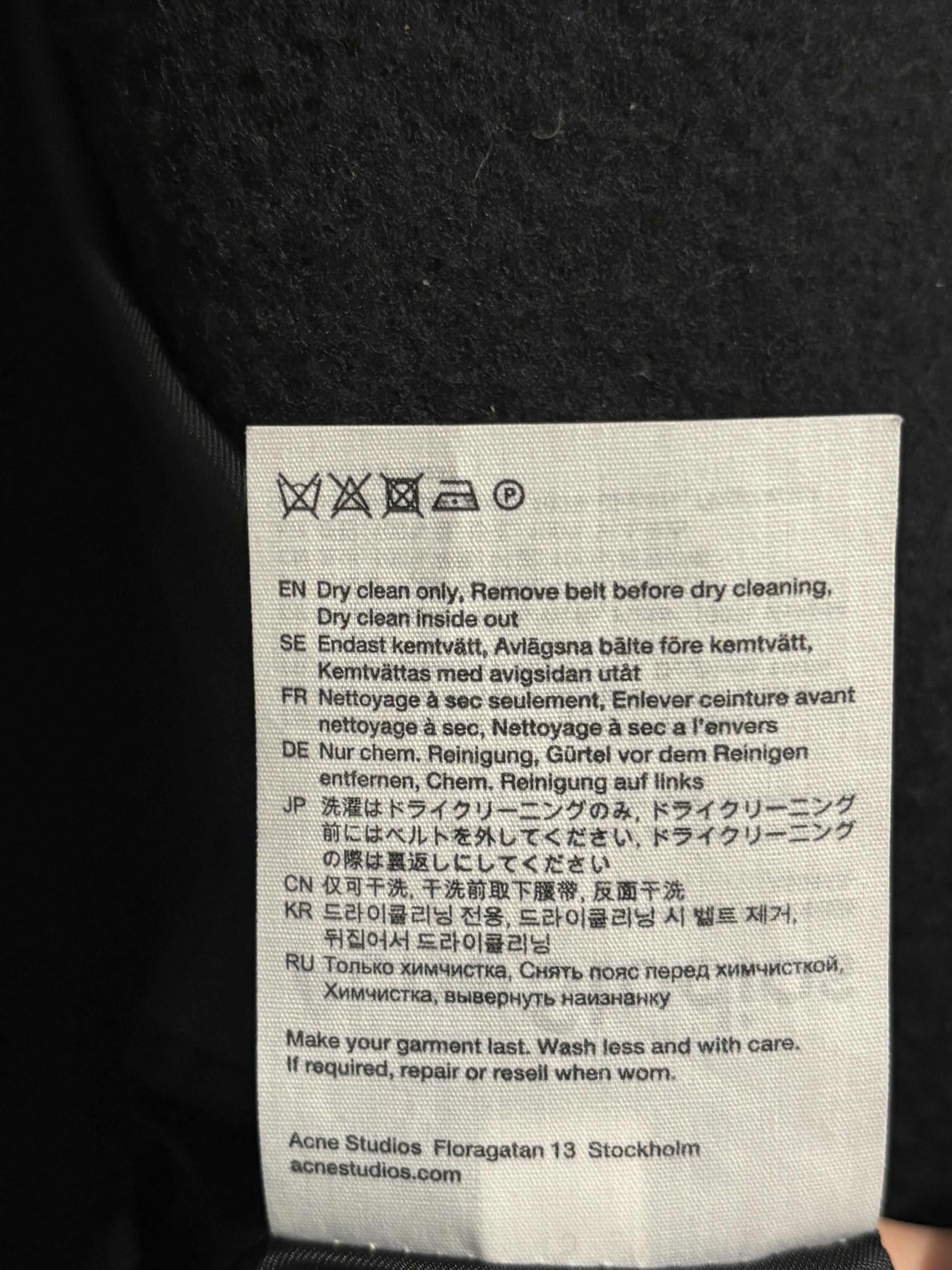 Acne Studios Acne Studios Black Wool Coat Size US S / EU 44-46 / 1 - 6 Thumbnail