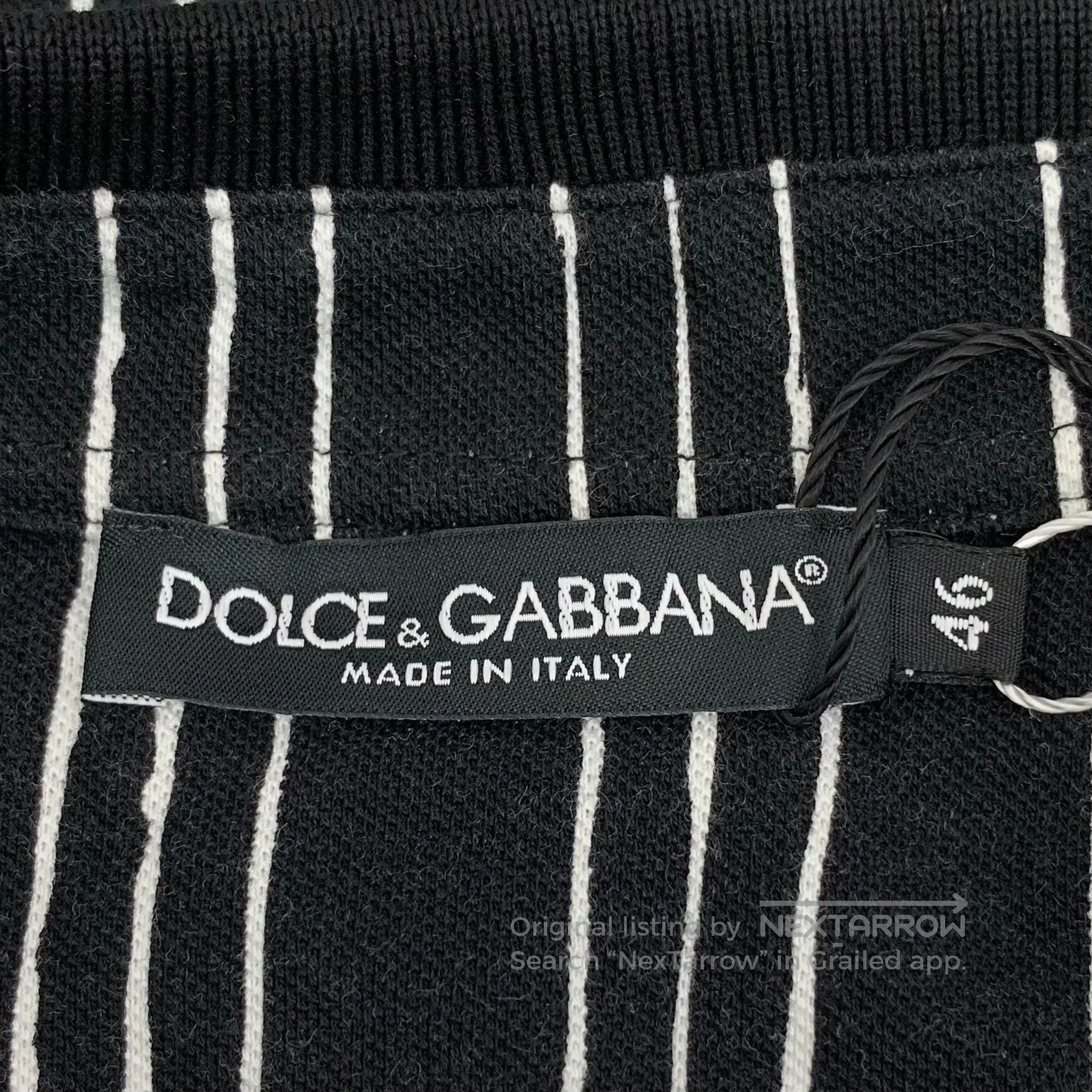 Dolce & Gabbana Dolce Gabbana Black Striped Cotton Collared Short Sleeve P Size US S / EU 44-46 / 1 - 5 Thumbnail