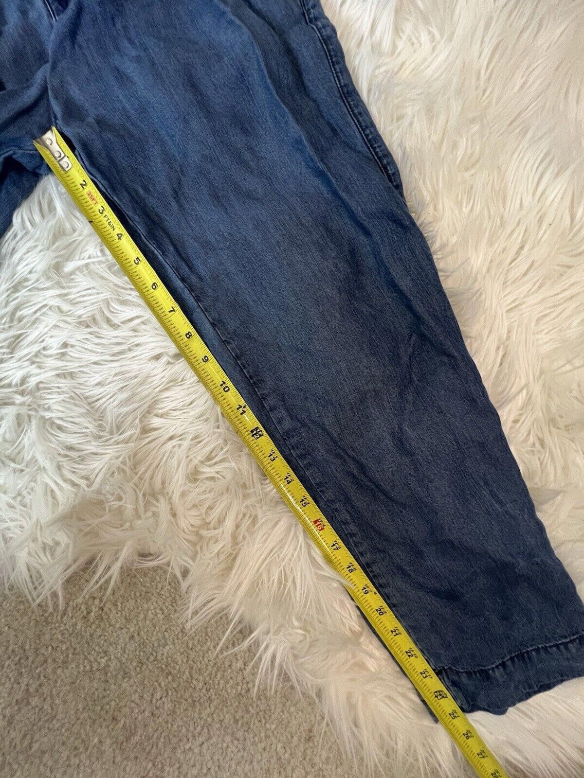 Free People FREE PEOPLE Lou Imperial Blue Denim Long Sleeve Jumpsuit Size 27" / US 4 / IT 40 - 7 Thumbnail