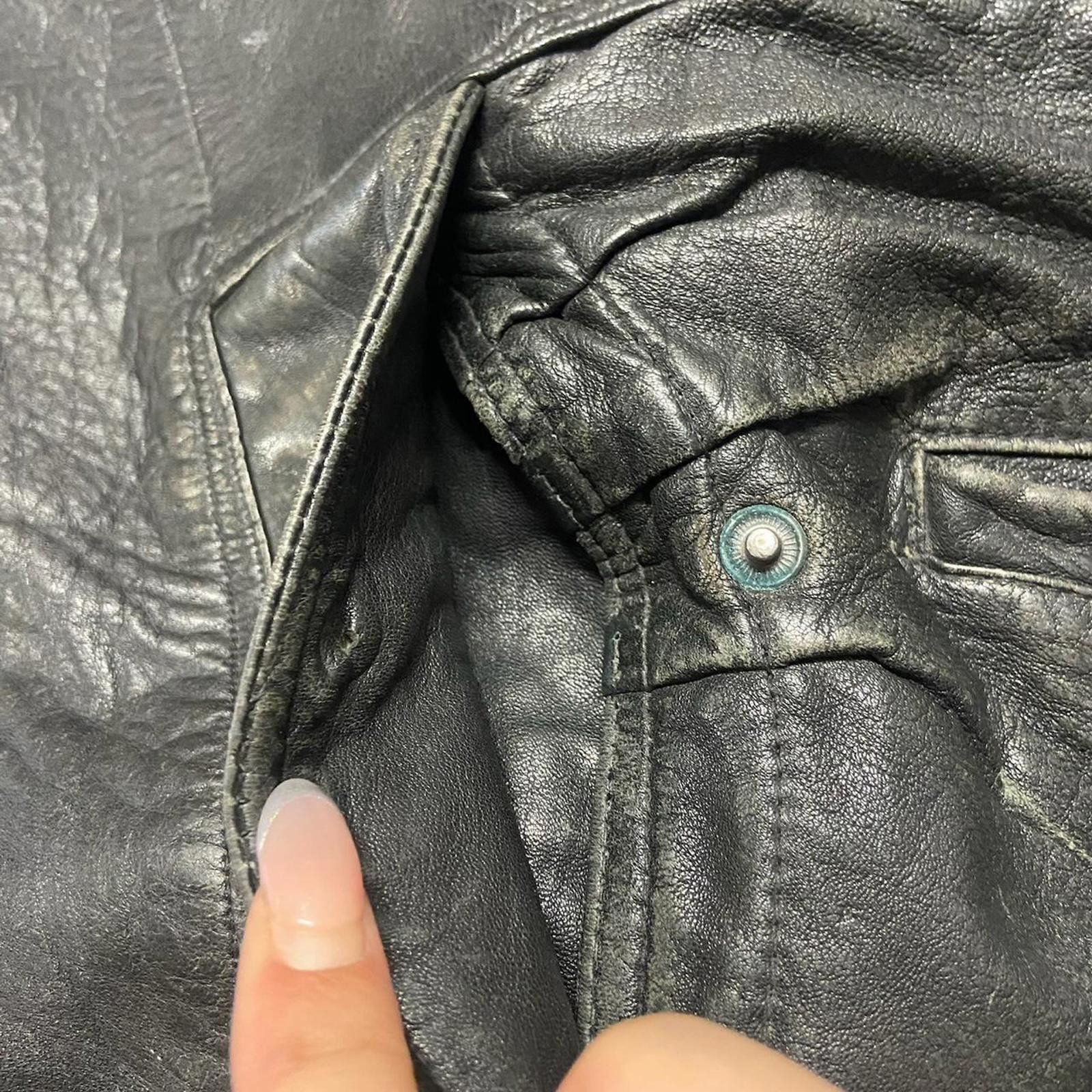 Vintage 80s Faxed Flight Leather Bomber Jacket Size US XL / EU 56 / 4 - 2 Thumbnail