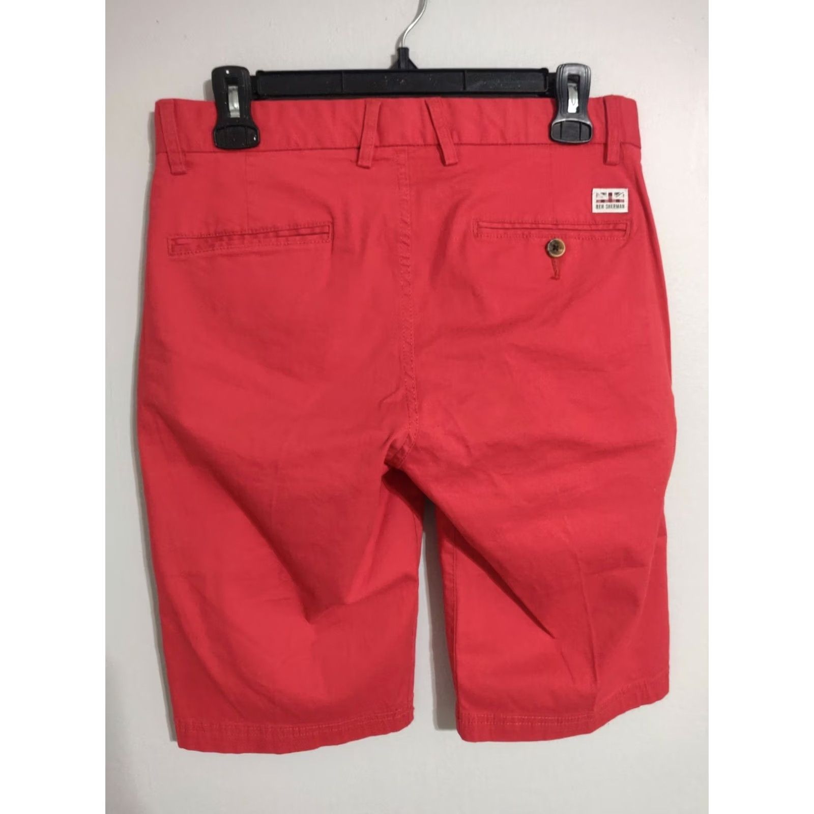 Ben Sherman Ben Sherman Slim Fit Chino Shorts Flat Front Red Beige 29 Men’s Shorts Stretch Casual Preppy Size US 30 / EU 46 - 3 Thumbnail