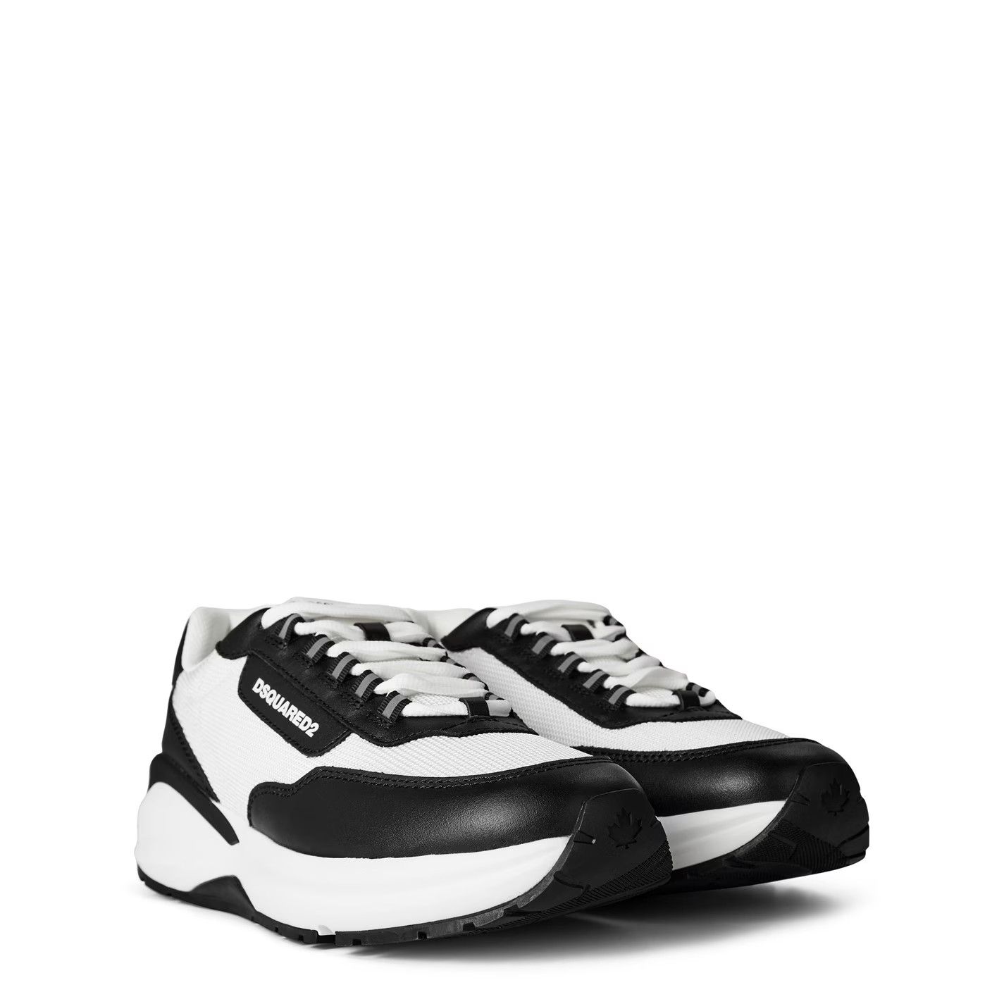 Dsquared2 o1g2r1mq0426 Leather Dash Sneakers in Black/White Size US 9 / EU 42 - 3 Thumbnail