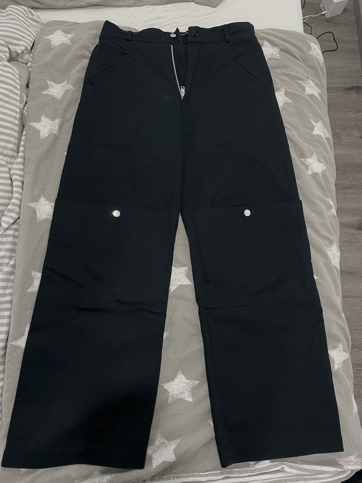 SPENCER BADU Spencer Badu Black Knee Pocket Cargo Black Size L Size US 34 / EU 50 - 4 Thumbnail