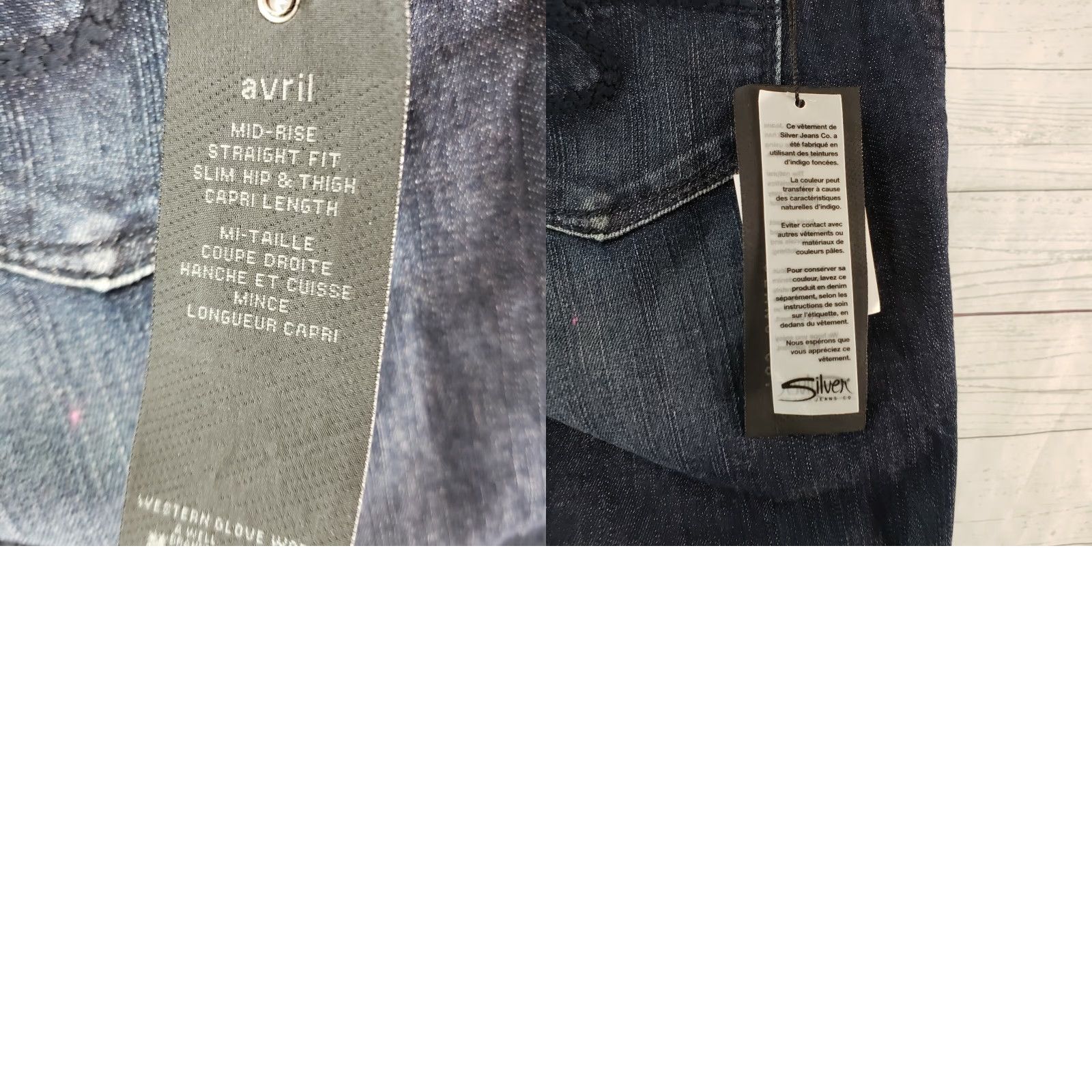 Vintage Silver Womens Avril Capri Jeans Sz 27 Blue Low Rise Dark Wash Denim Cotton Blend Jeans Size 27" / US 4 / IT 40 - 8 Thumbnail
