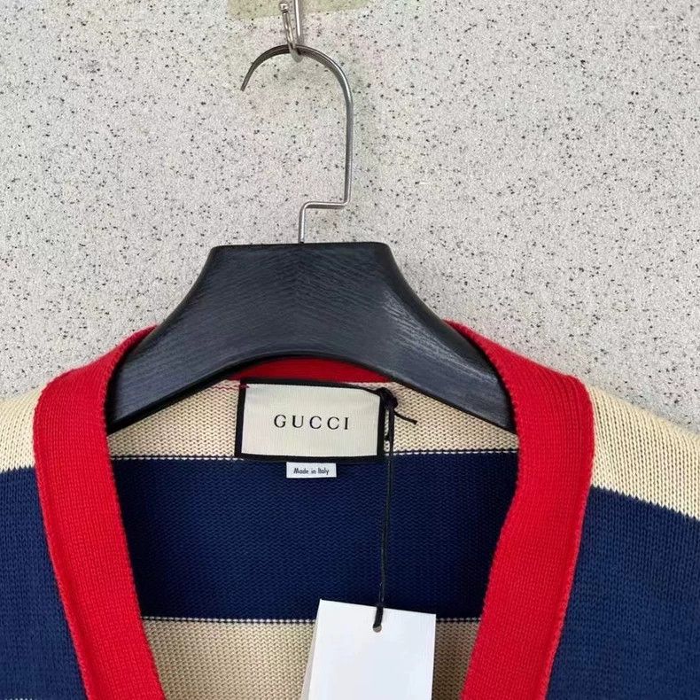 Gucci Gucci Striped small logo cardigan sweater 2501-Nextarrow Size US M / EU 48-50 / 2 - 2 Thumbnail