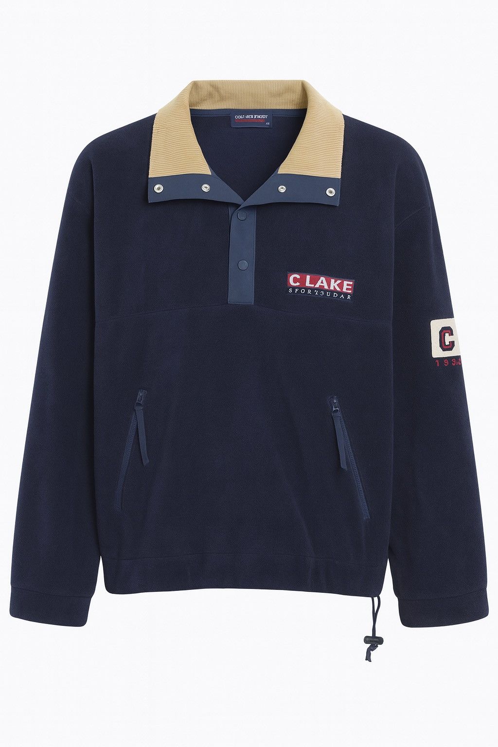 Vintage CHLANDLAKE Sports Fleece Pullover Navy Blue – 90s