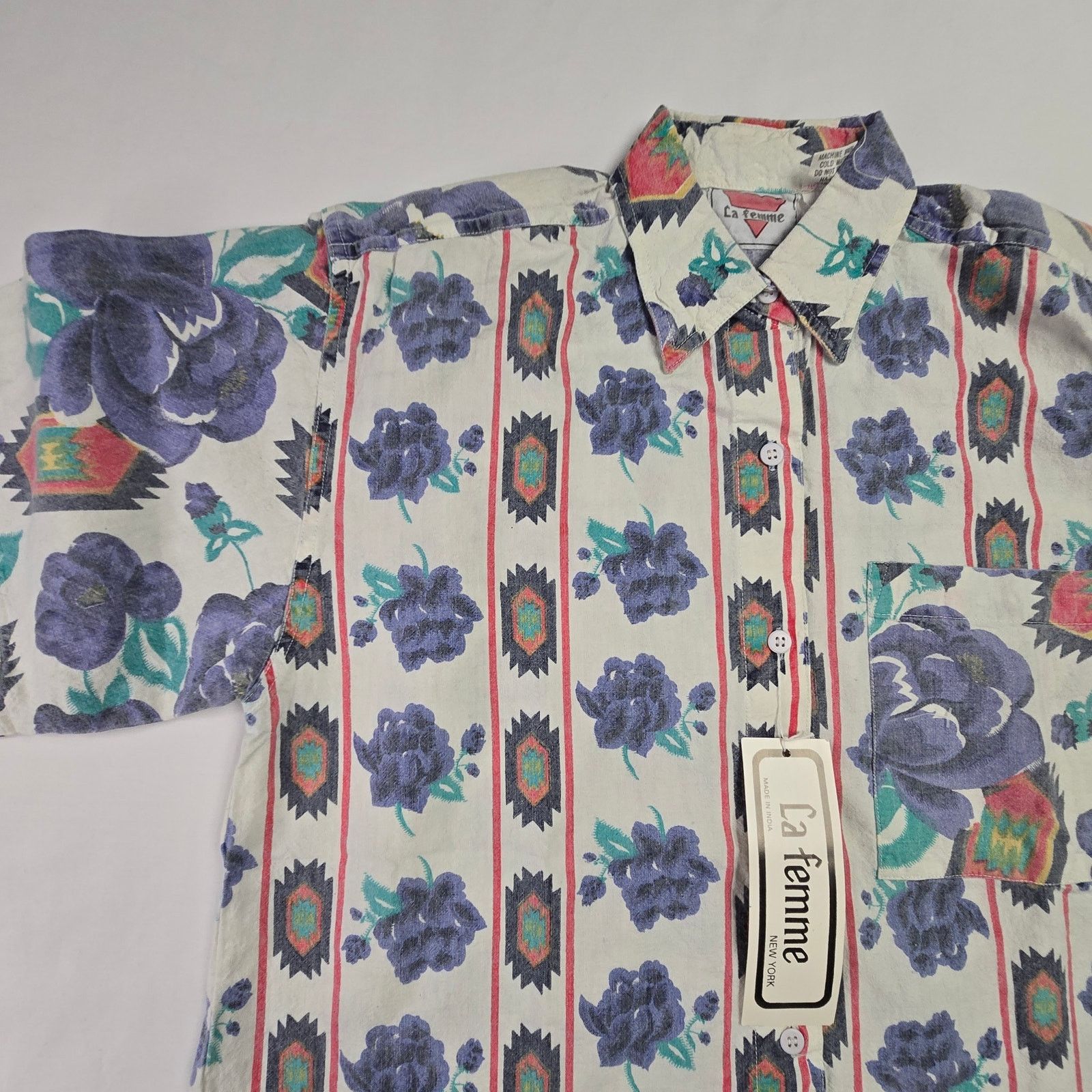 Vintage Vintage La Femme Button Up M Floral Print Shirt VTG Size M / US 6-8 / IT 42-44 - 4 Thumbnail