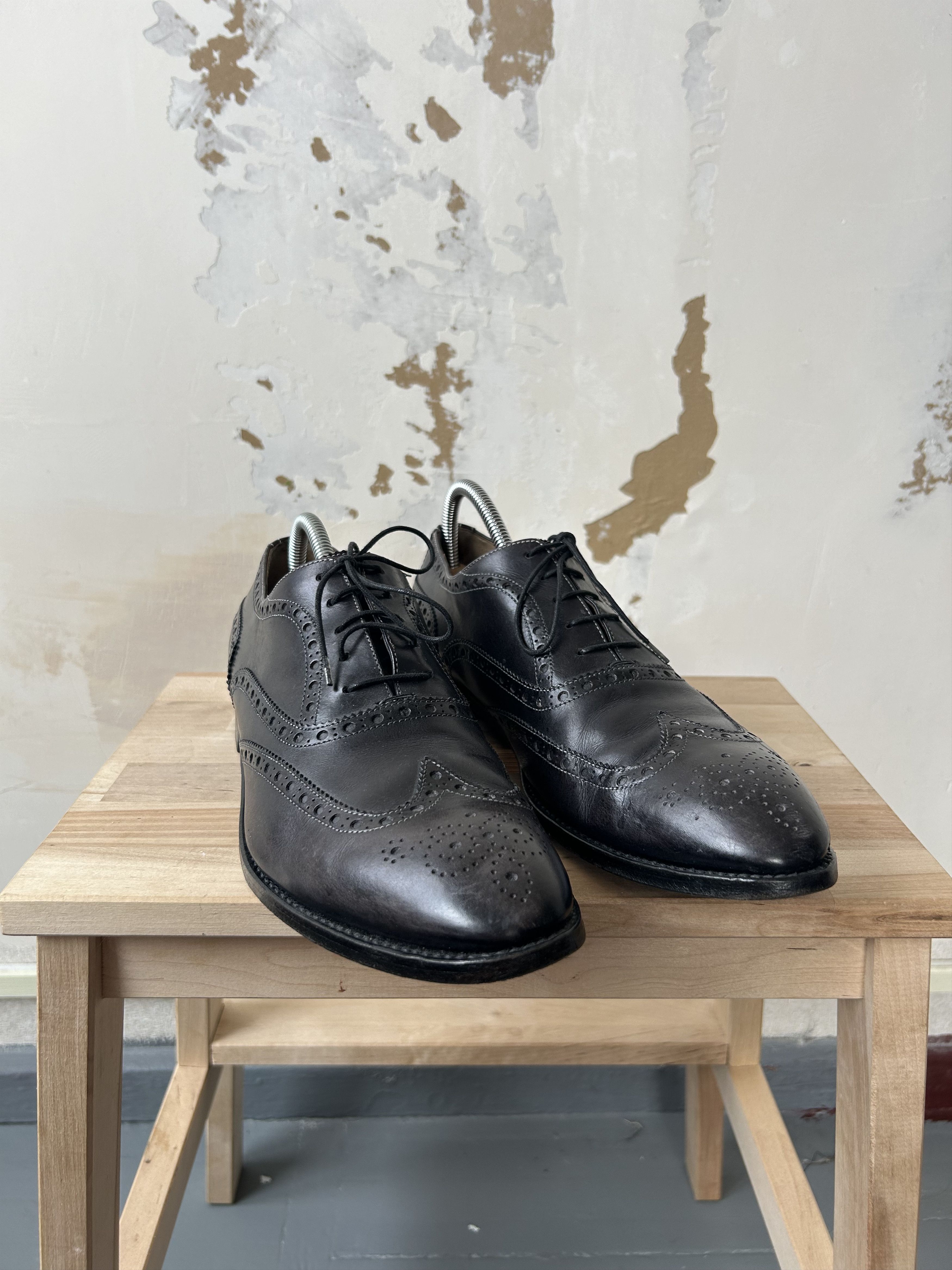 Designer × Paul Smith PS Paul Smith Black Leather Wing Tip Brogues Shoes Size US 10 / EU 43 - 2 Thumbnail