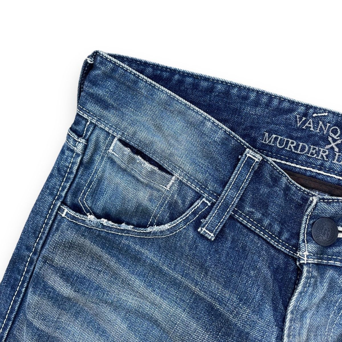 Vanquish 🇯🇵 VANQUISH x MURDER LICENSE WASHED DISTRESSED DENIM PANTS Size US 29 - 6 Thumbnail