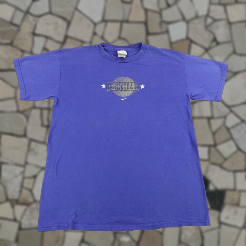 Nike VINTAGE Nike Shirt Basketball Short Sleeve Mens Large Blue Y2K Streetwear Tee Size US L / EU 52-54 / 3 - 1 Thumbnail