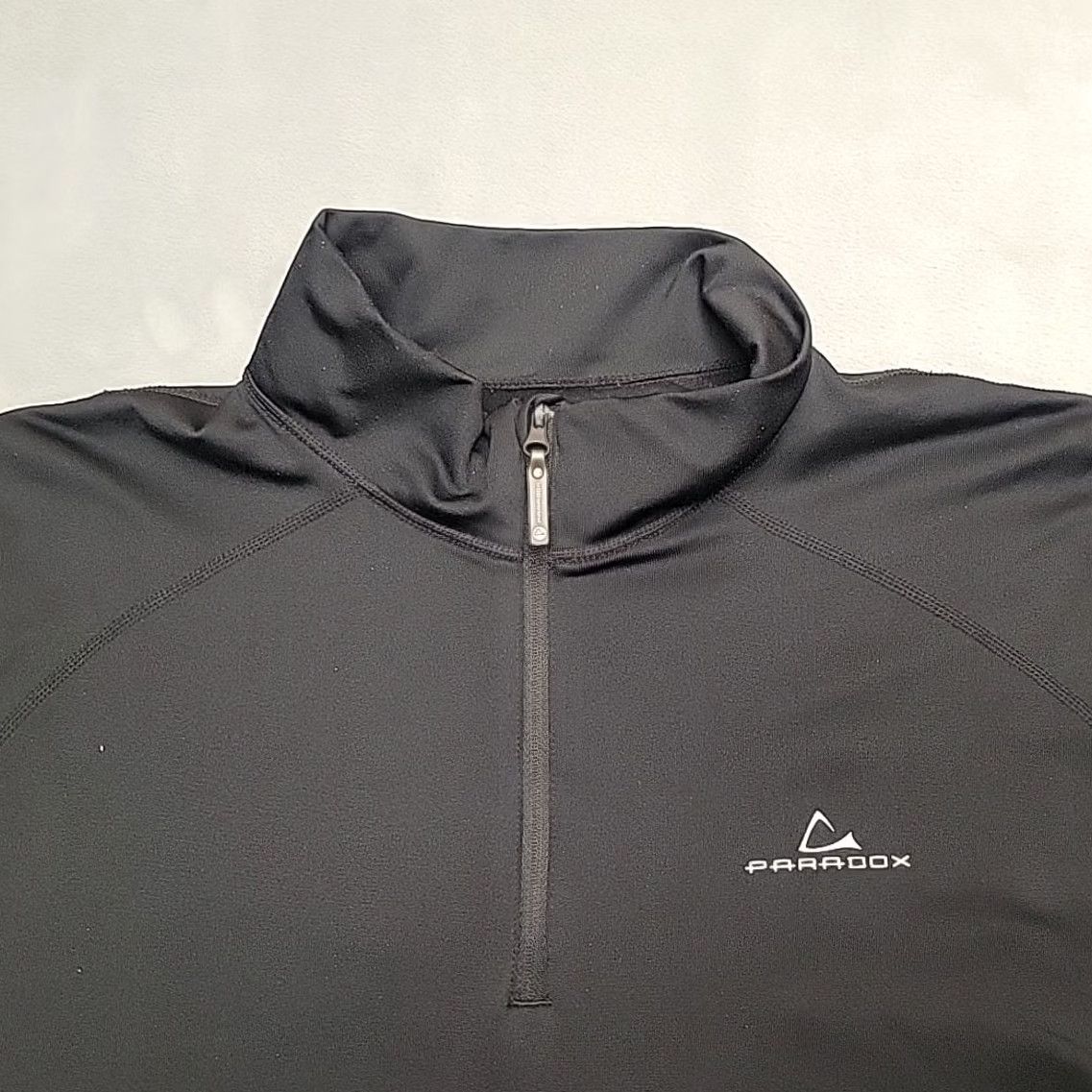 Vintage Paradox Shirt Mens L Black Performance Stretch Blend 1/4 Zip Pullover Base Layer Exterior Logo Outdoor Casual Mens Size US L / EU 52-54 / 3 - 2 Thumbnail