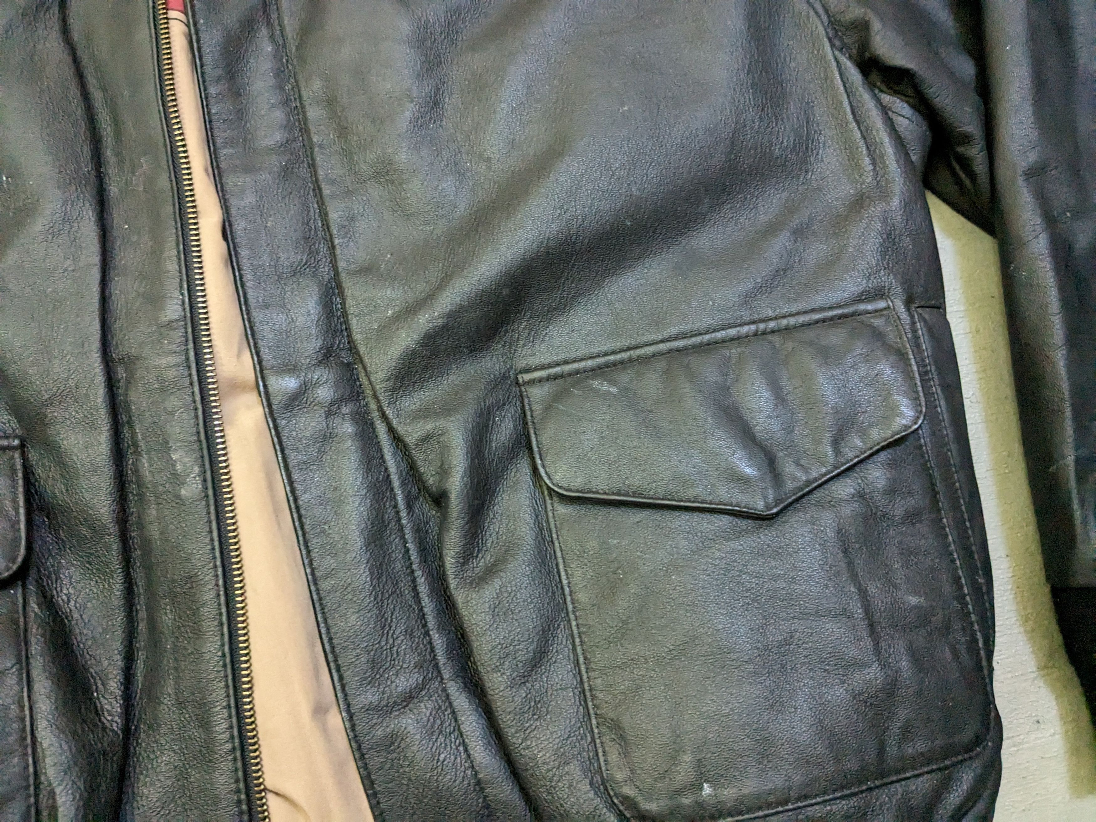 Genuine Leather Air Force Leather Jacket Black Size XL Tall Bomber XLT Size US XL / EU 56 / 4 - 3 Thumbnail