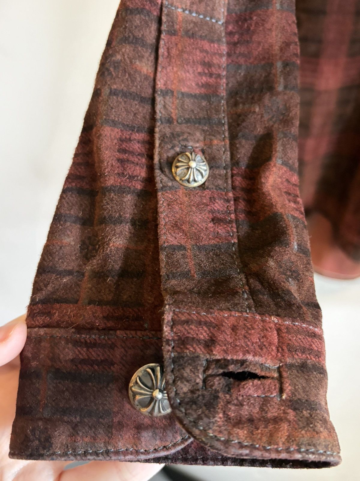 Chrome Hearts Chrome Hearts Vintage Leather Flannel Shirt Size US M / EU 48-50 / 2 - 6 Thumbnail