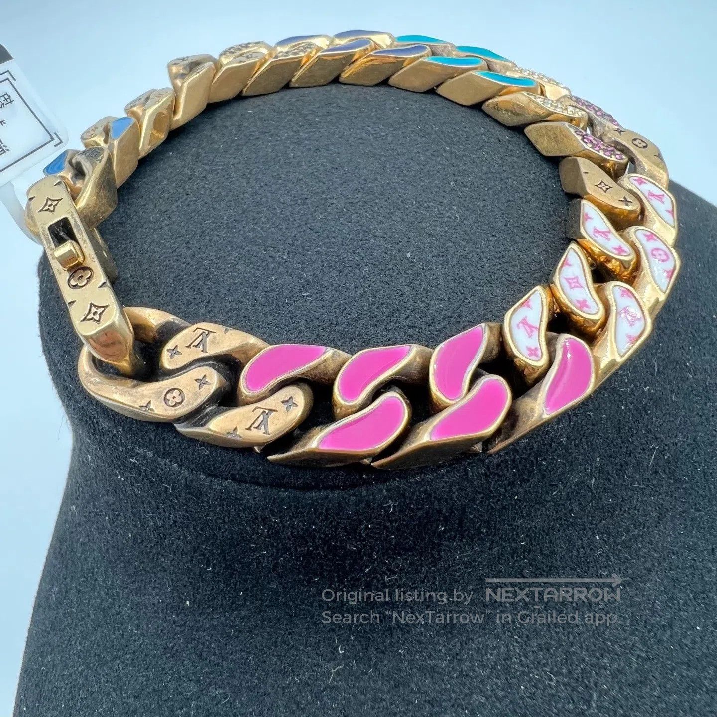 Louis Vuitton Louis Vuitton Enamel Graduated Cuban Chain Bracelet Size ONE SIZE - 3 Thumbnail