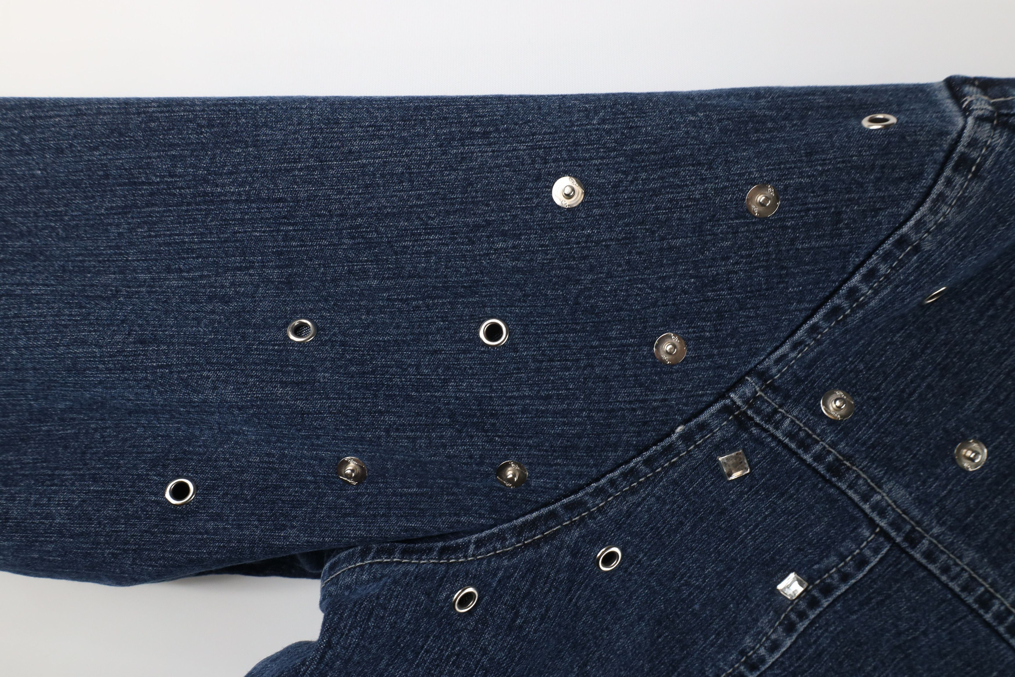 Fubu × Vintage Vintage FUBU Jeweled Studded Stretch Denim Trucker Jacket Size XXL / US 16-18 / IT 52-54 - 4 Thumbnail