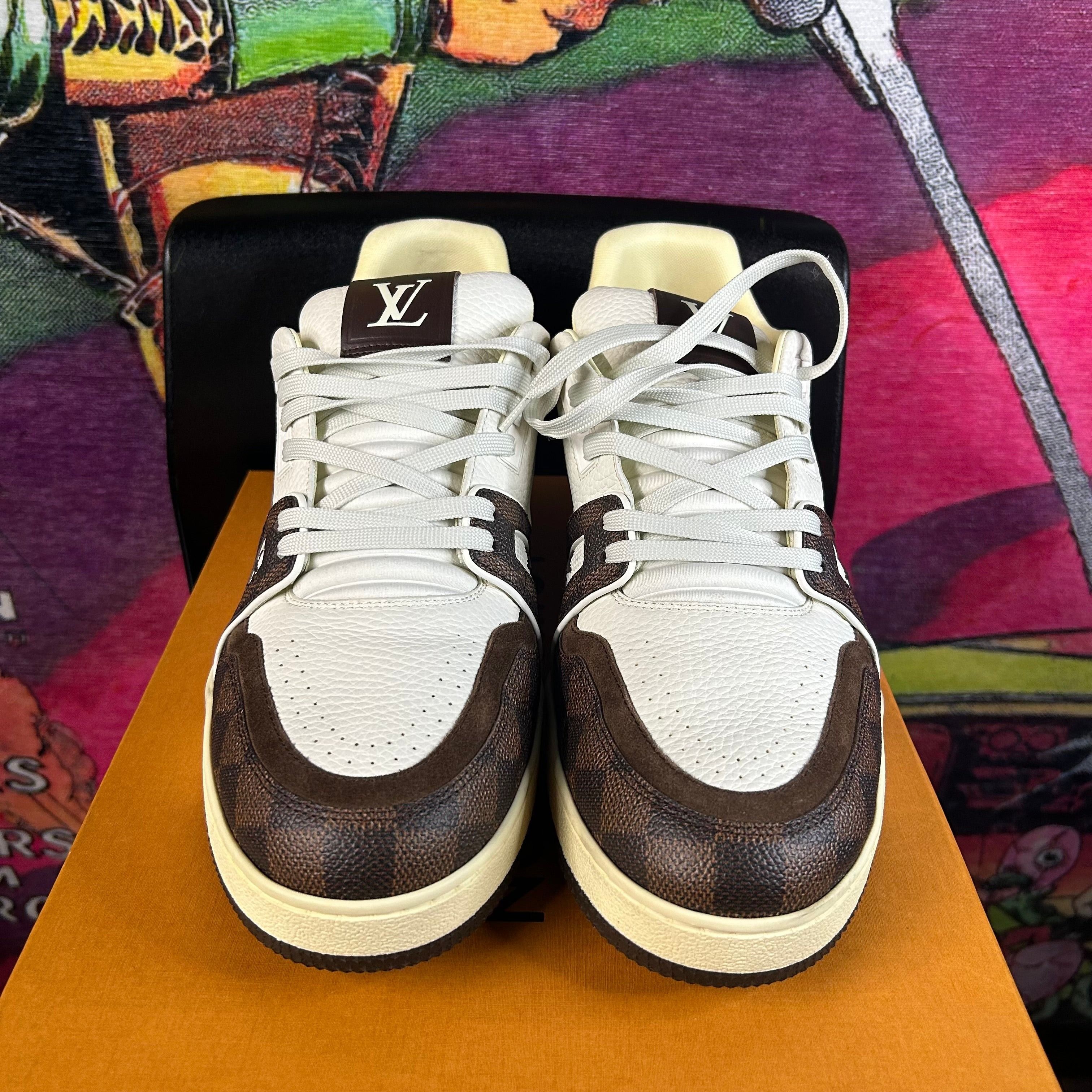 Louis Vuitton Louis Vuitton LV Trainer White Mocha Size 12-13 Size US 12.5 / EU 45-46 - 4 Thumbnail