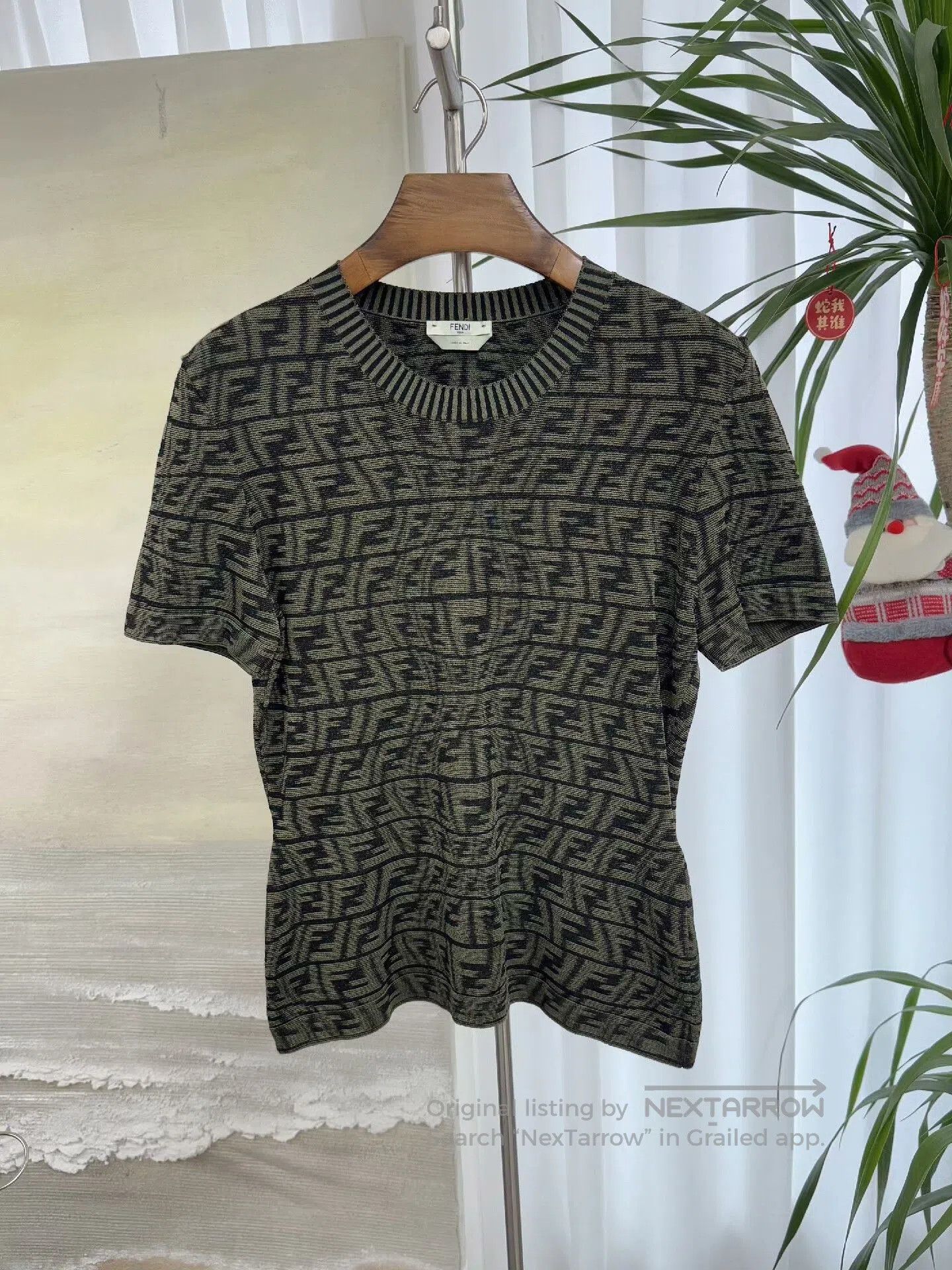Fendi Fendi Green All-over Print Knit Short Sleeve. Size US M / EU 48-50 / 2 - 1 Thumbnail