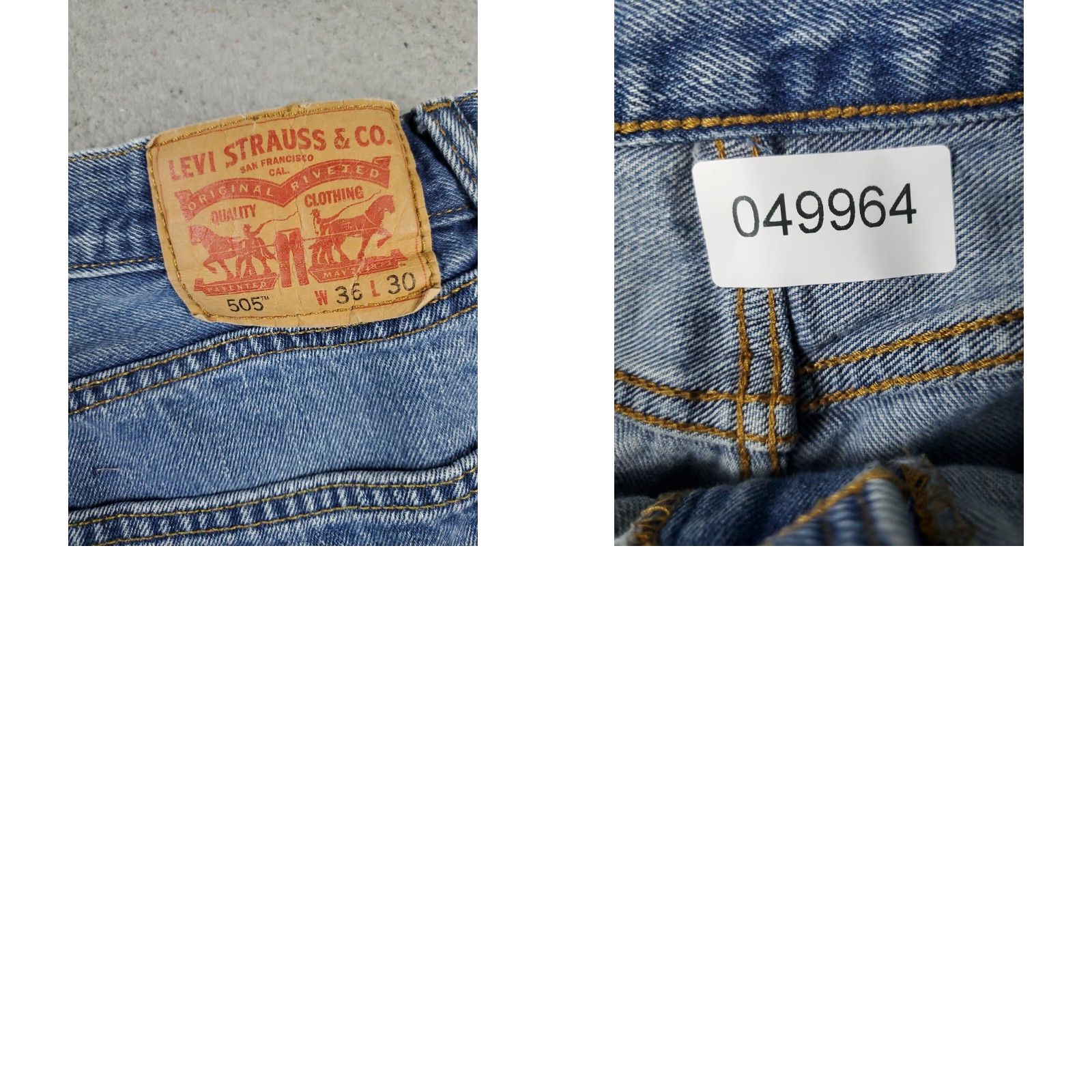 Levi's Levis 505 Jeans Mens 36x30 Blue Straight Leg Denim Pants Size US 36 / EU 52 - 8 Thumbnail