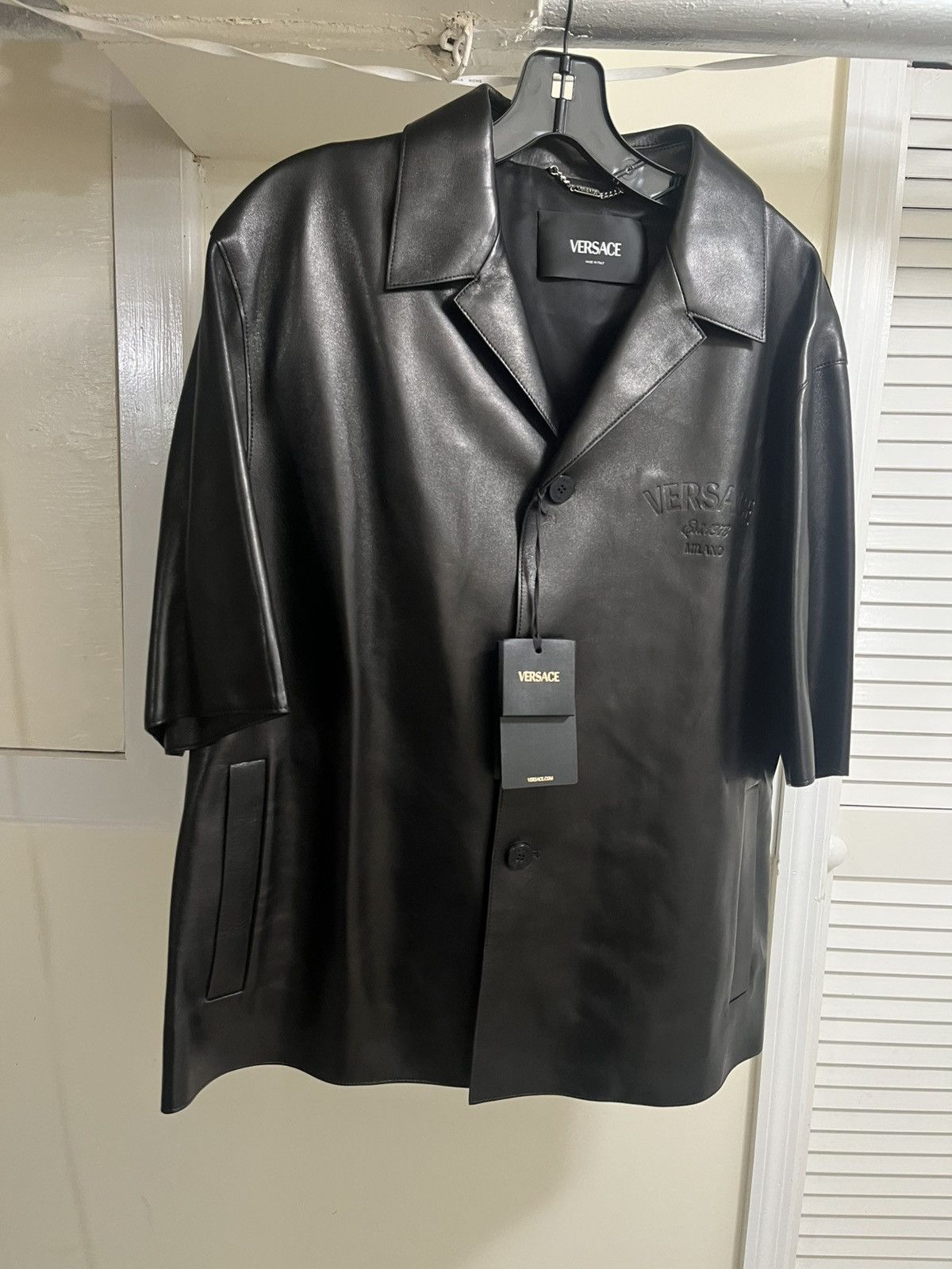 Versace Versace Leather Shirt Sz 54 Size US L / EU 52-54 / 3 - 16 Thumbnail