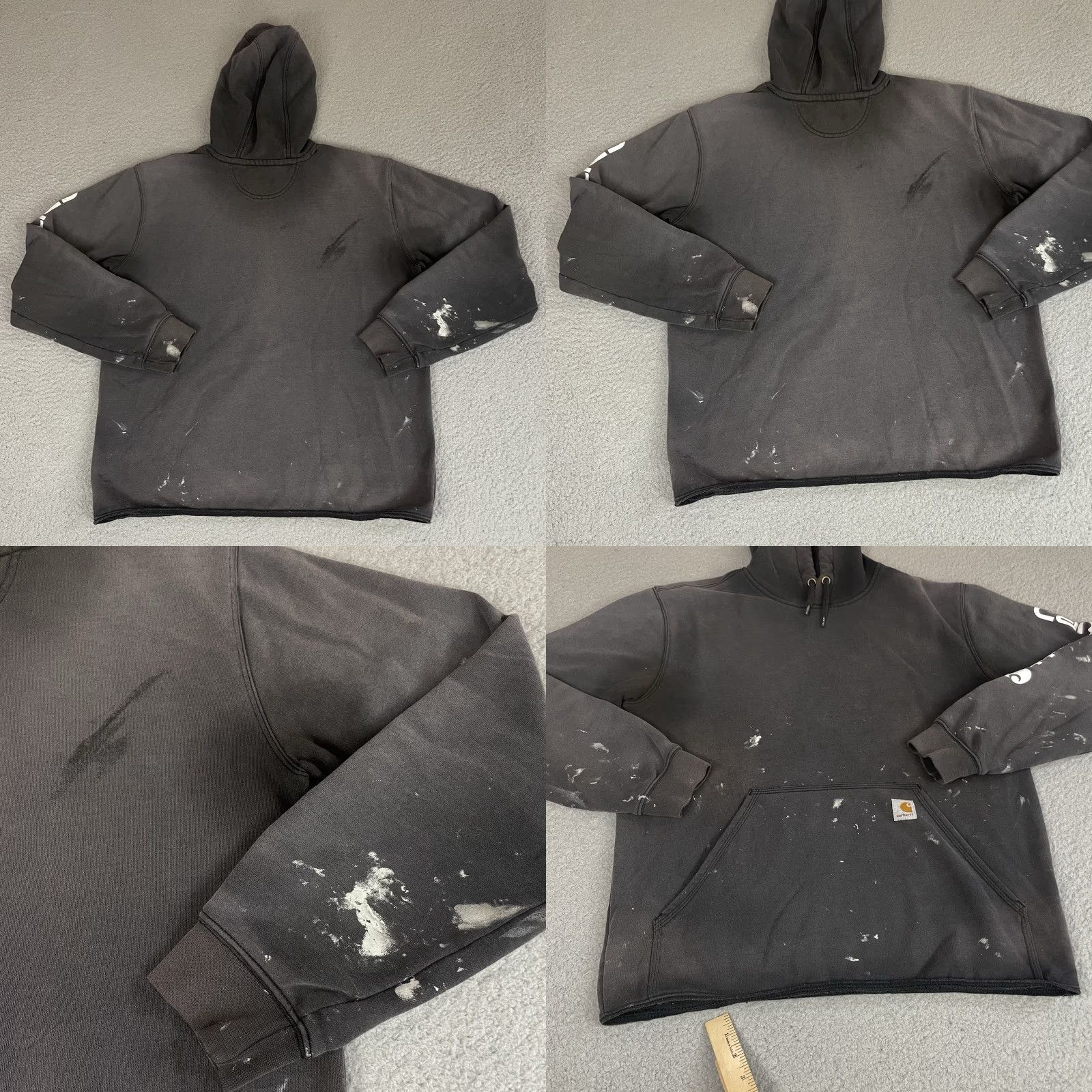 Carhartt VINTAGE Carhartt Sweatshirt Hoodie Adult Medium Black Distressed Faded Cropped Graphic M Mens Size US M / EU 48-50 / 2 - 8 Thumbnail