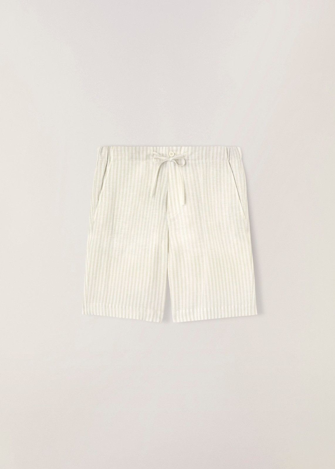 Loro Piana o1srvl11e1024 Flat Bermuda Shorts in White/Beige Size US 34 / EU 50 - 1 Thumbnail