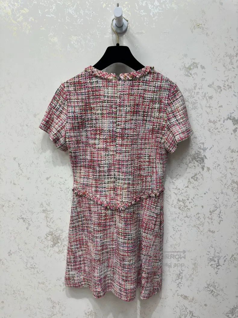 Chanel Chanel Pink tweed short-sleeved dress Size XS / US 0-2 / IT 36-38 - 2 Thumbnail