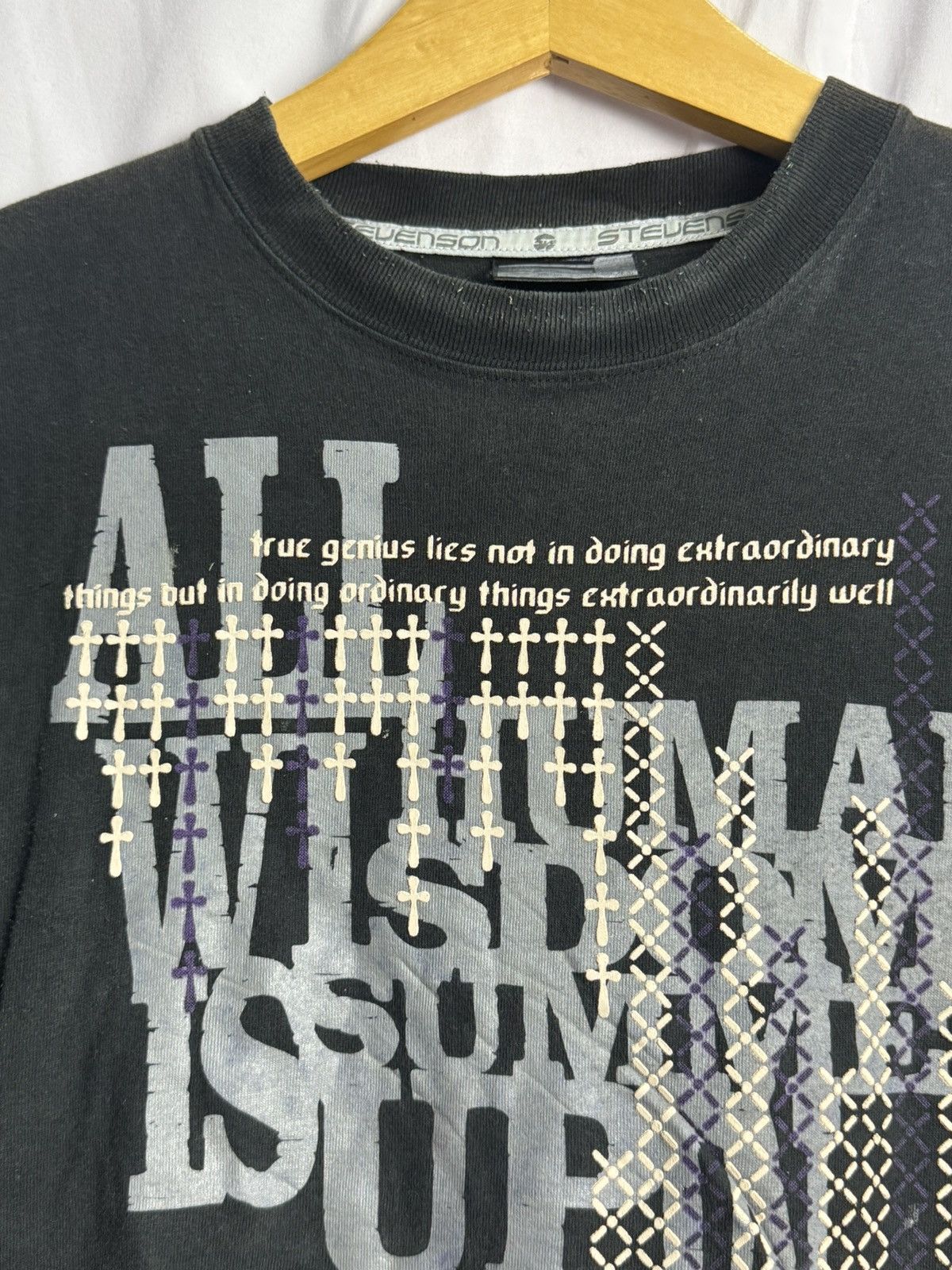 If Six Was Nine × Japanese Brand × Le Grande Bleu (L.G.B.) Japanese Poem Crosses Stevenson Tees Size US M / EU 48-50 / 2 - 3 Thumbnail