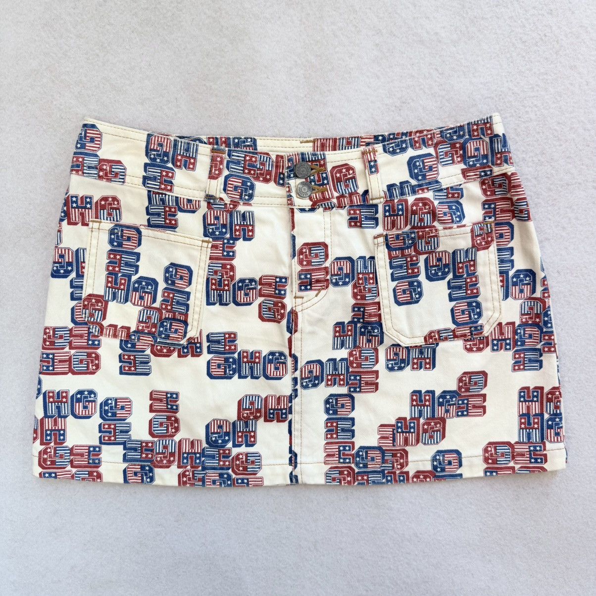 Hysteric Glamour 1990s Hysteric Glamour American Flag Logo Printed Mini Skirt Size 28" / US 6 / IT 42 - 1 Thumbnail