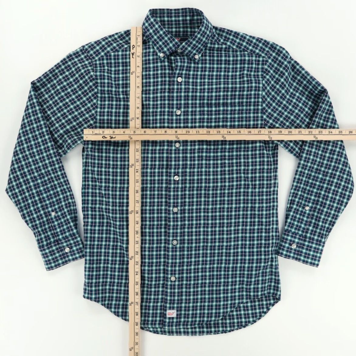 Vineyard Vines Vineyard Vines Shirt Gingham Long Sleeve Button Down Green Men's S Performance Flannel Size US S / EU 44-46 / 1 - 3 Thumbnail